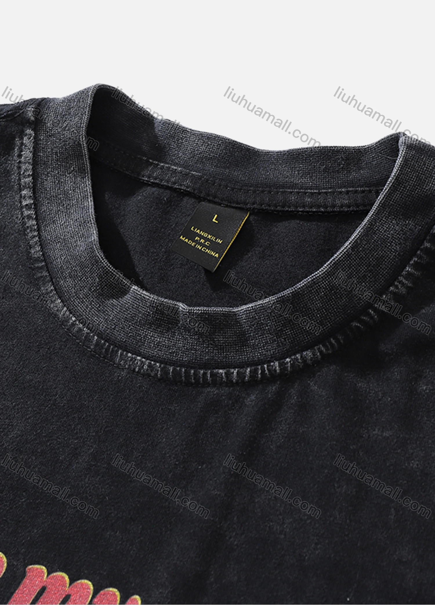 Wholesale Men's Fashion Hip Hop Oversized Crew Neck Short Sleeve Wash Distressed Graphic T-shirt 796# - Liuhuamall