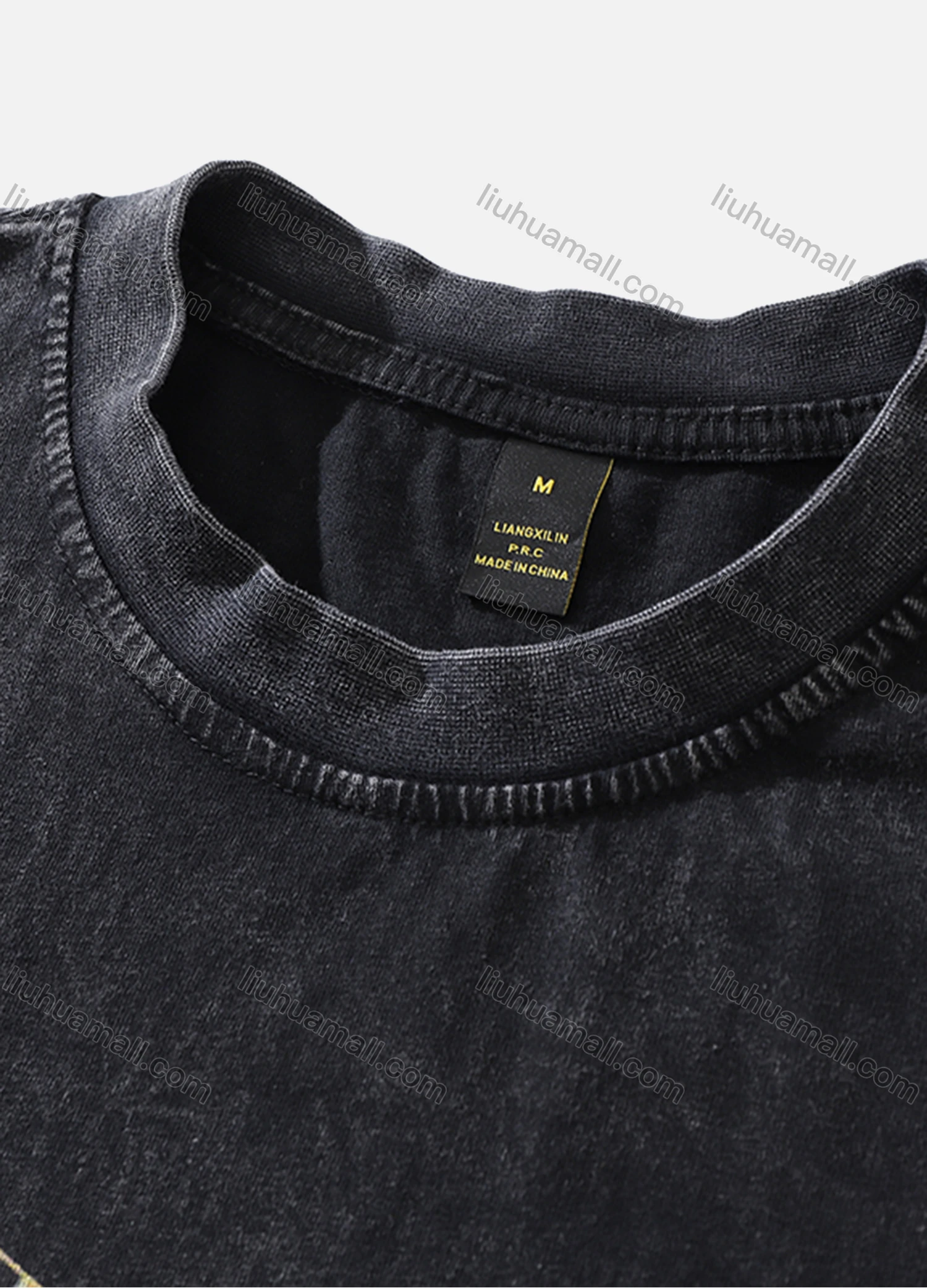 Wholesale Men's Fashion Hip Hop Oversized Crew Neck Short Sleeve Wash Distressed Graphic T-shirt 799# - Liuhuamall