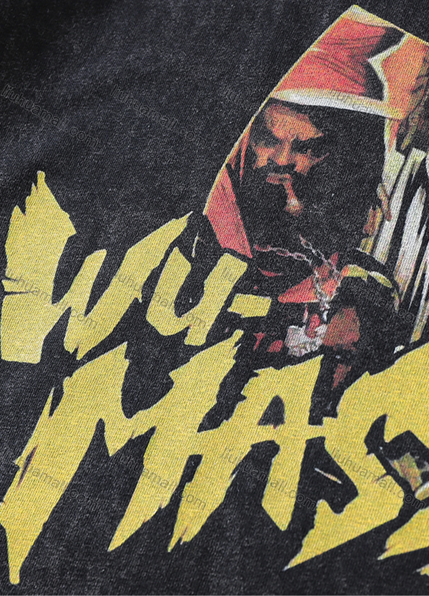 Wholesale Men's Fashion Hip Hop Oversized Crew Neck Short Sleeve Wash Distressed Graphic T-shirt 799# - Liuhuamall