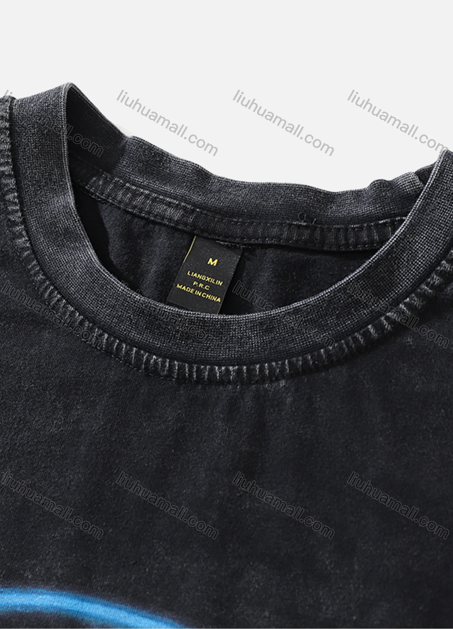 Wholesale Men's Fashion Hip Hop Oversized Crew Neck Short Sleeve Wash Distressed Graphic T-shirt 801# - Liuhuamall