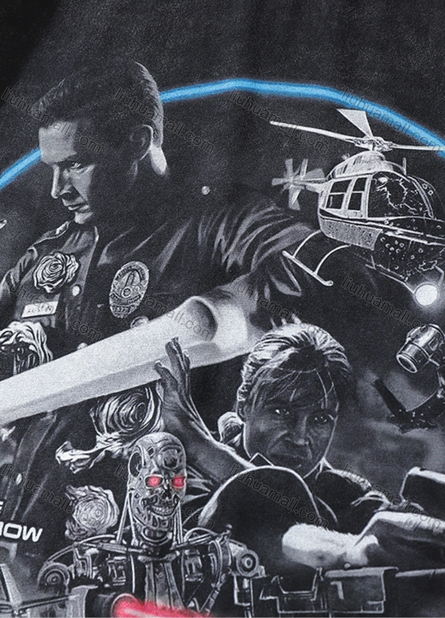 Wholesale Men's Fashion Hip Hop Oversized Crew Neck Short Sleeve Wash Distressed Graphic T-shirt 801# - Liuhuamall