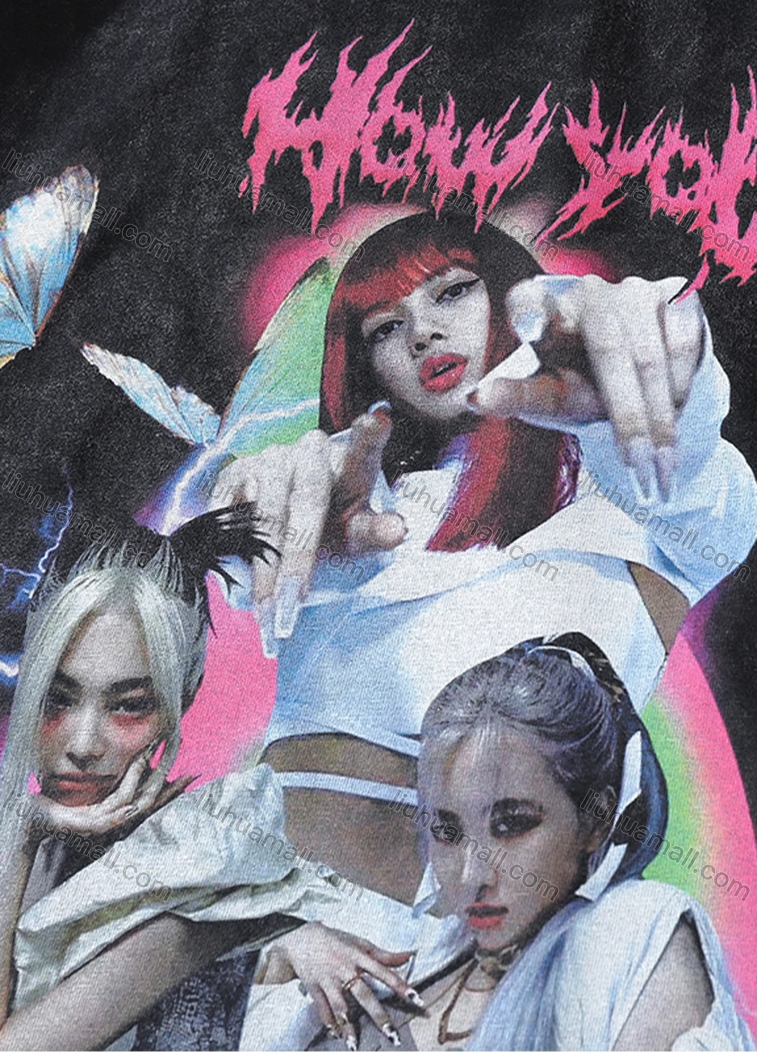 Wholesale Men's Fashion Hip Hop Oversized Crew Neck Short Sleeve Wash Distressed Graphic T-shirt 802# - Liuhuamall