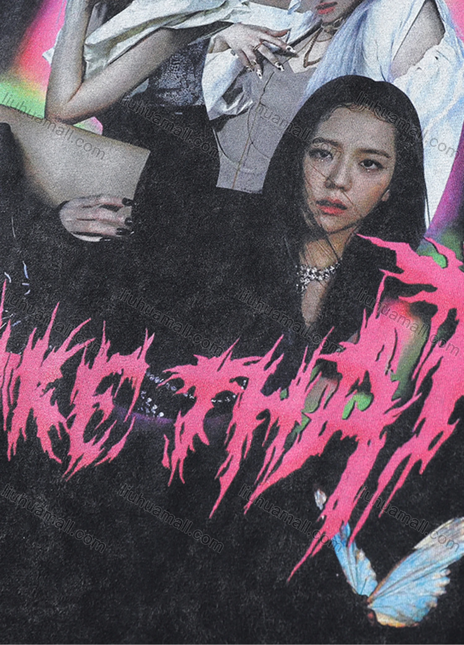 Wholesale Men's Fashion Hip Hop Oversized Crew Neck Short Sleeve Wash Distressed Graphic T-shirt 802# - Liuhuamall