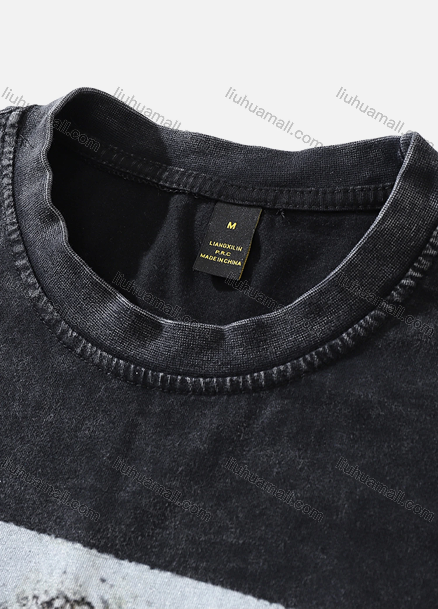 Wholesale Men's Fashion Hip Hop Oversized Crew Neck Short Sleeve Wash Distressed Graphic T-shirt 803# - Liuhuamall