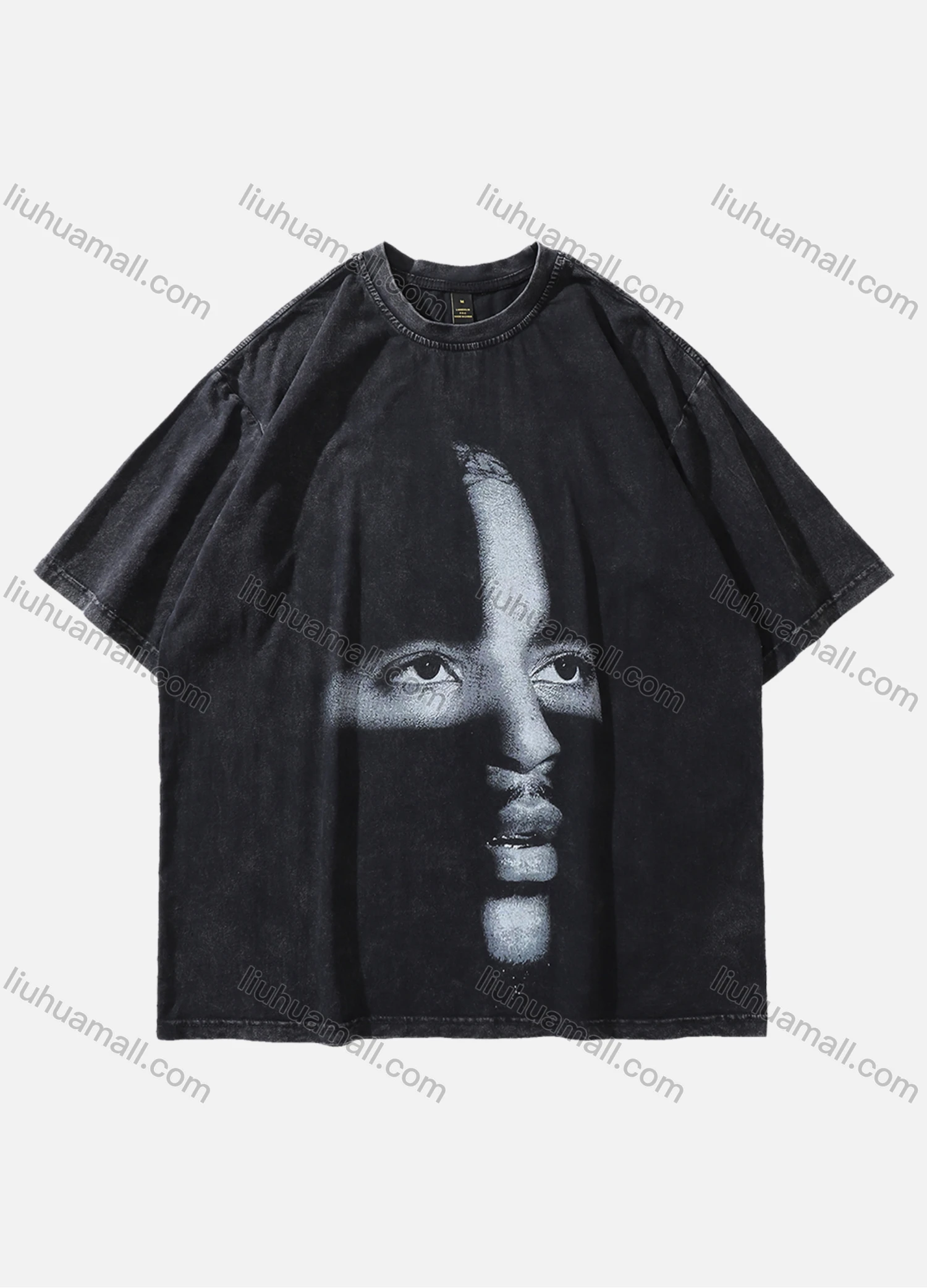 Wholesale Men's Fashion Hip Hop Oversized Crew Neck Short Sleeve Wash Distressed Graphic T-shirt 805# - Liuhuamall