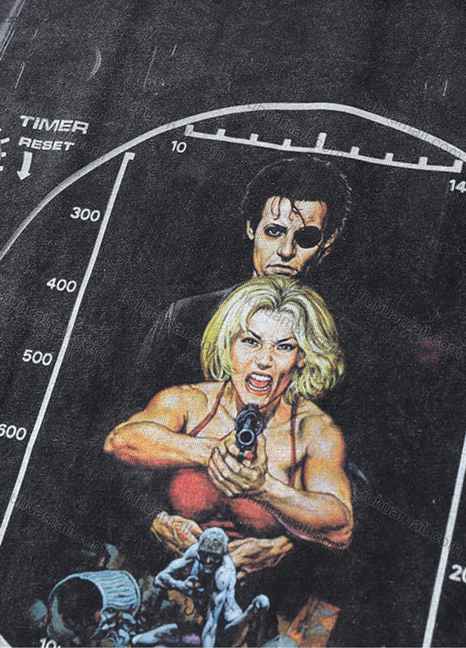 Wholesale Men's Fashion Hip Hop Oversized Crew Neck Short Sleeve Wash Distressed Graphic T-shirt 806# - Liuhuamall