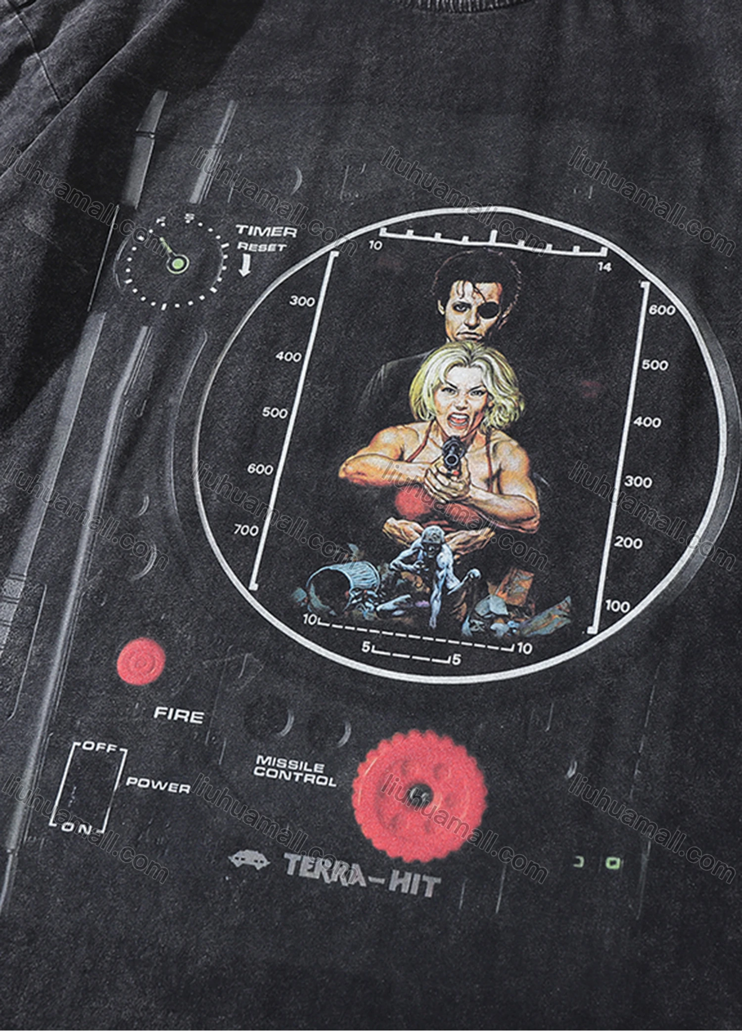 Wholesale Men's Fashion Hip Hop Oversized Crew Neck Short Sleeve Wash Distressed Graphic T-shirt 806# - Liuhuamall