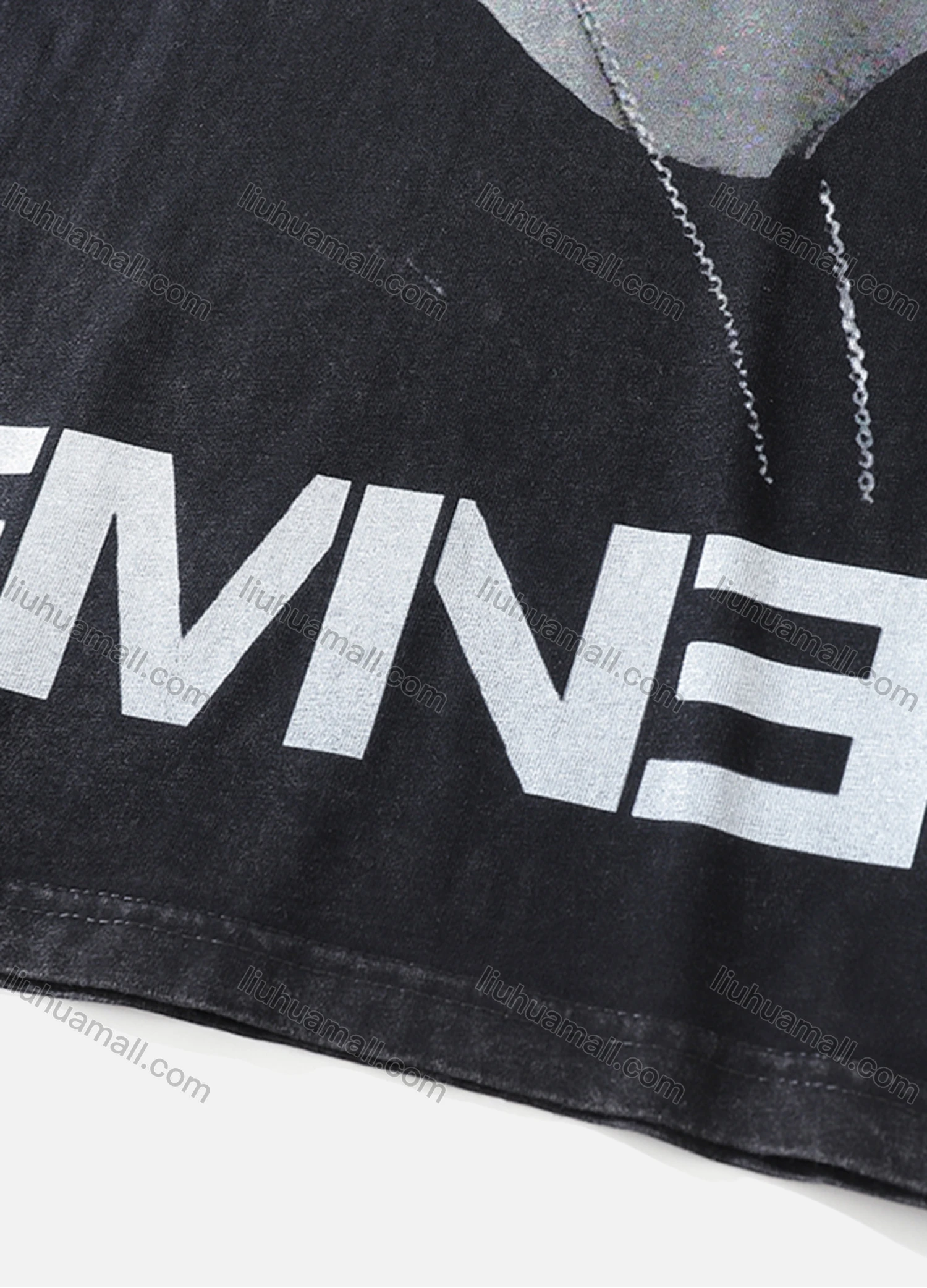 Wholesale Men's Fashion Hip Hop Oversized Crew Neck Short Sleeve Wash Distressed Graphic T-shirt 807# - Liuhuamall