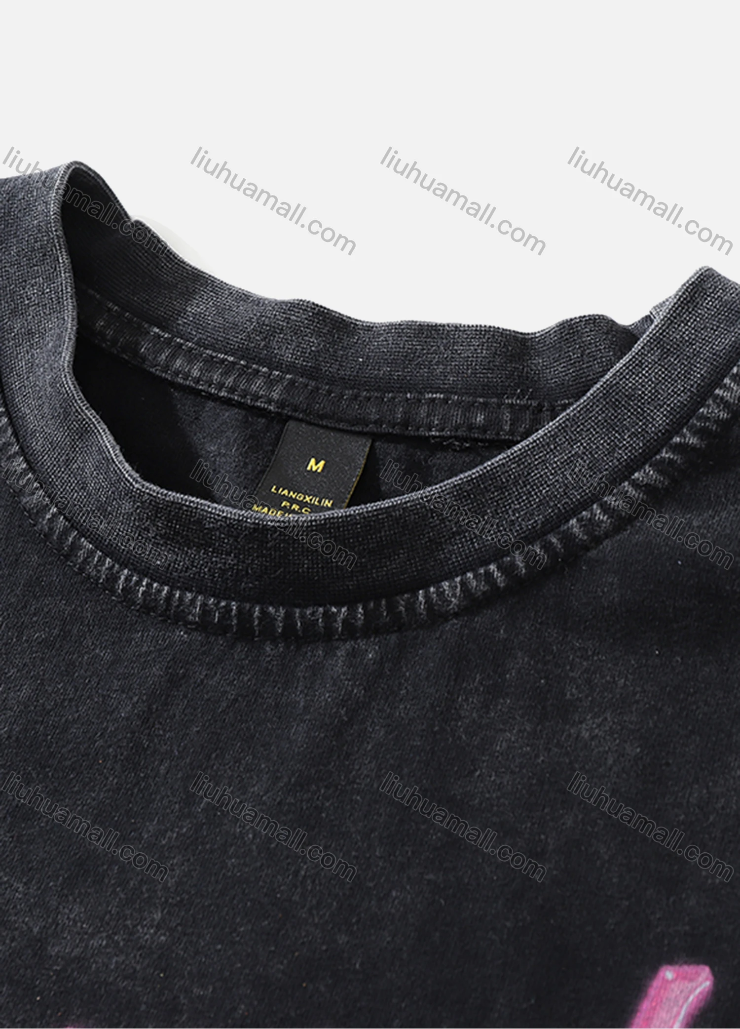 Wholesale Men's Fashion Hip Hop Oversized Crew Neck Short Sleeve Wash Distressed Graphic T-shirt 808# - Liuhuamall