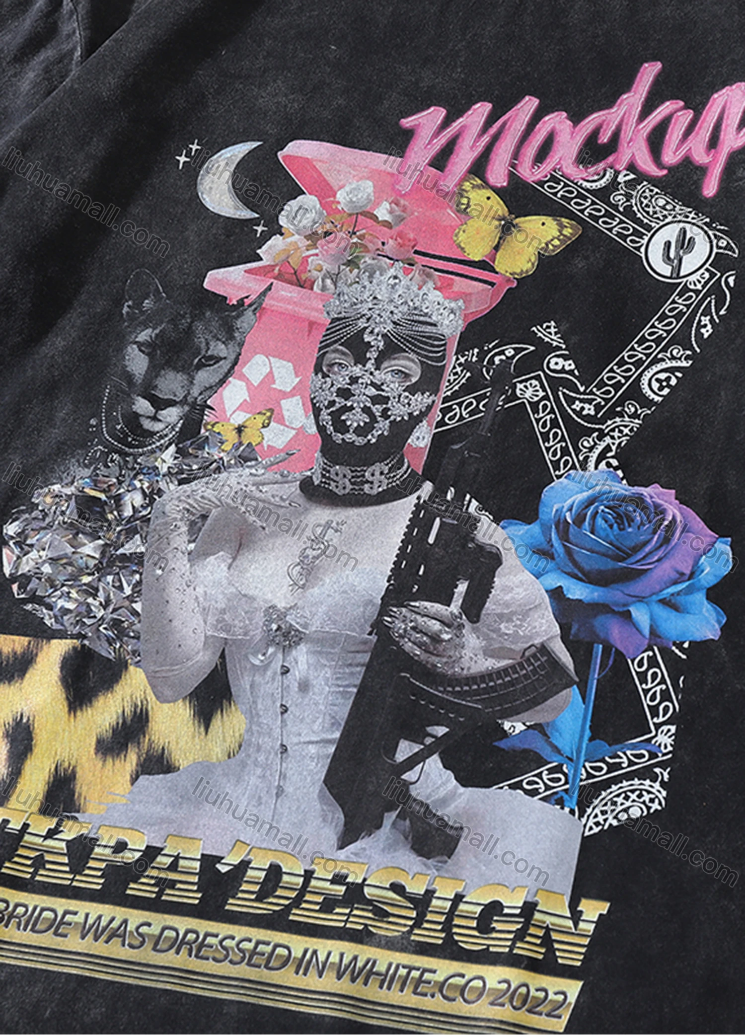 Wholesale Men's Fashion Hip Hop Oversized Crew Neck Short Sleeve Wash Distressed Graphic T-shirt 808# - Liuhuamall