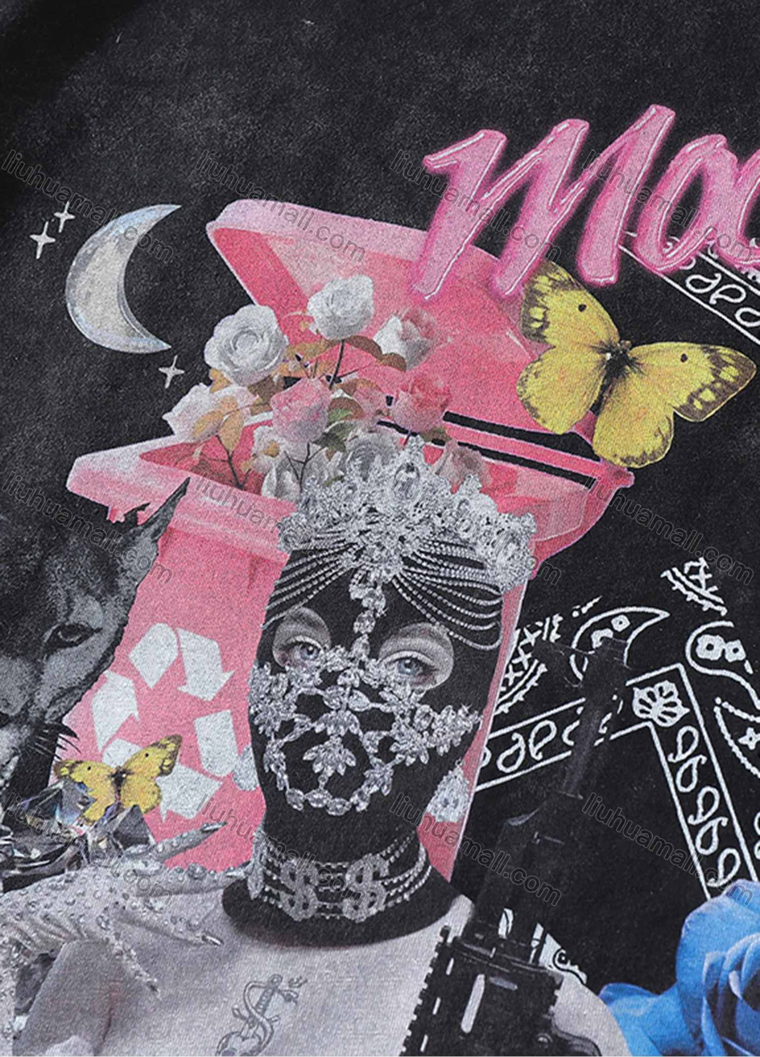 Wholesale Men's Fashion Hip Hop Oversized Crew Neck Short Sleeve Wash Distressed Graphic T-shirt 808# - Liuhuamall