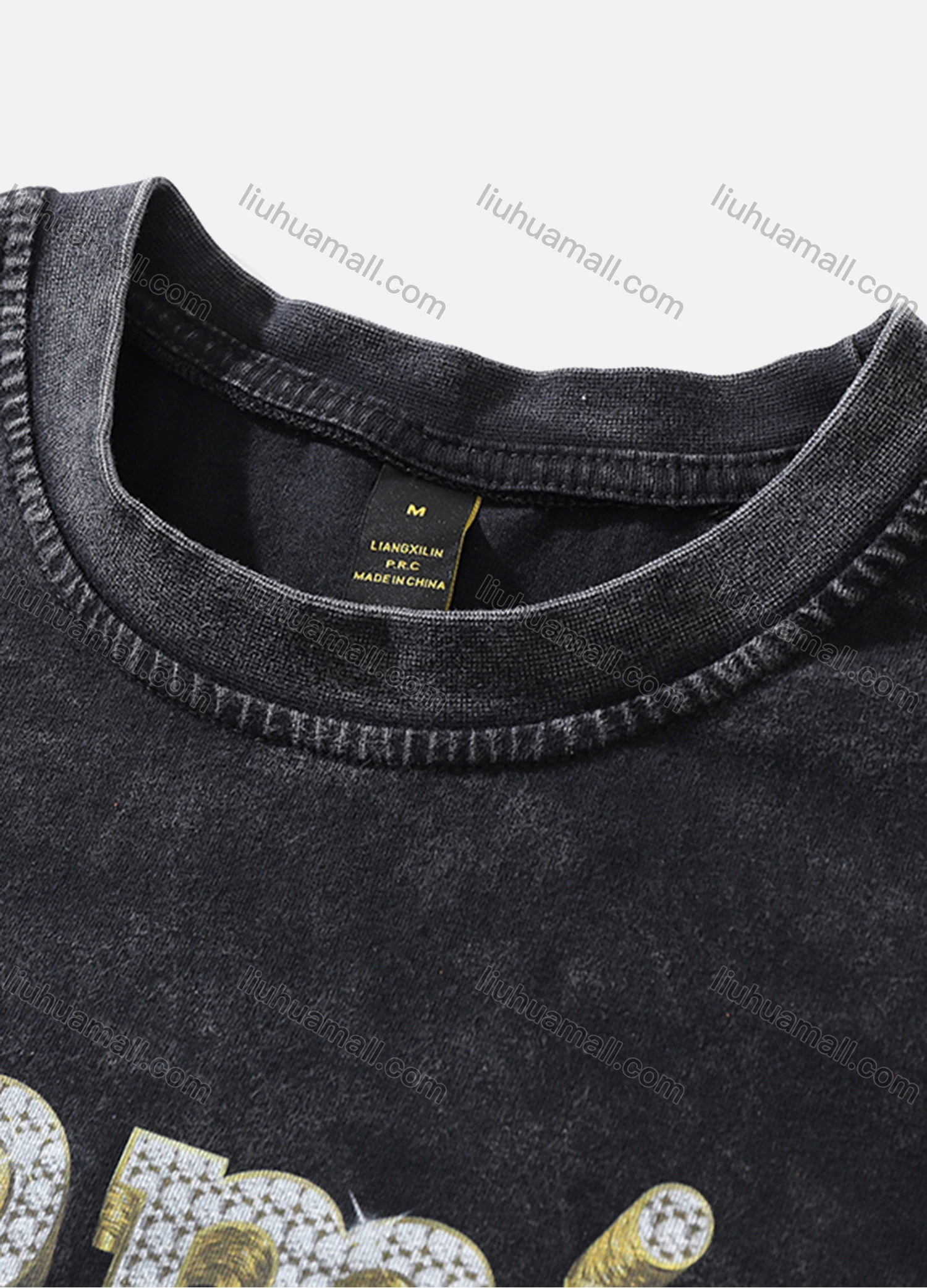 Wholesale Men's Fashion Hip Hop Oversized Crew Neck Short Sleeve Wash Distressed Graphic T-shirt 812# - Liuhuamall