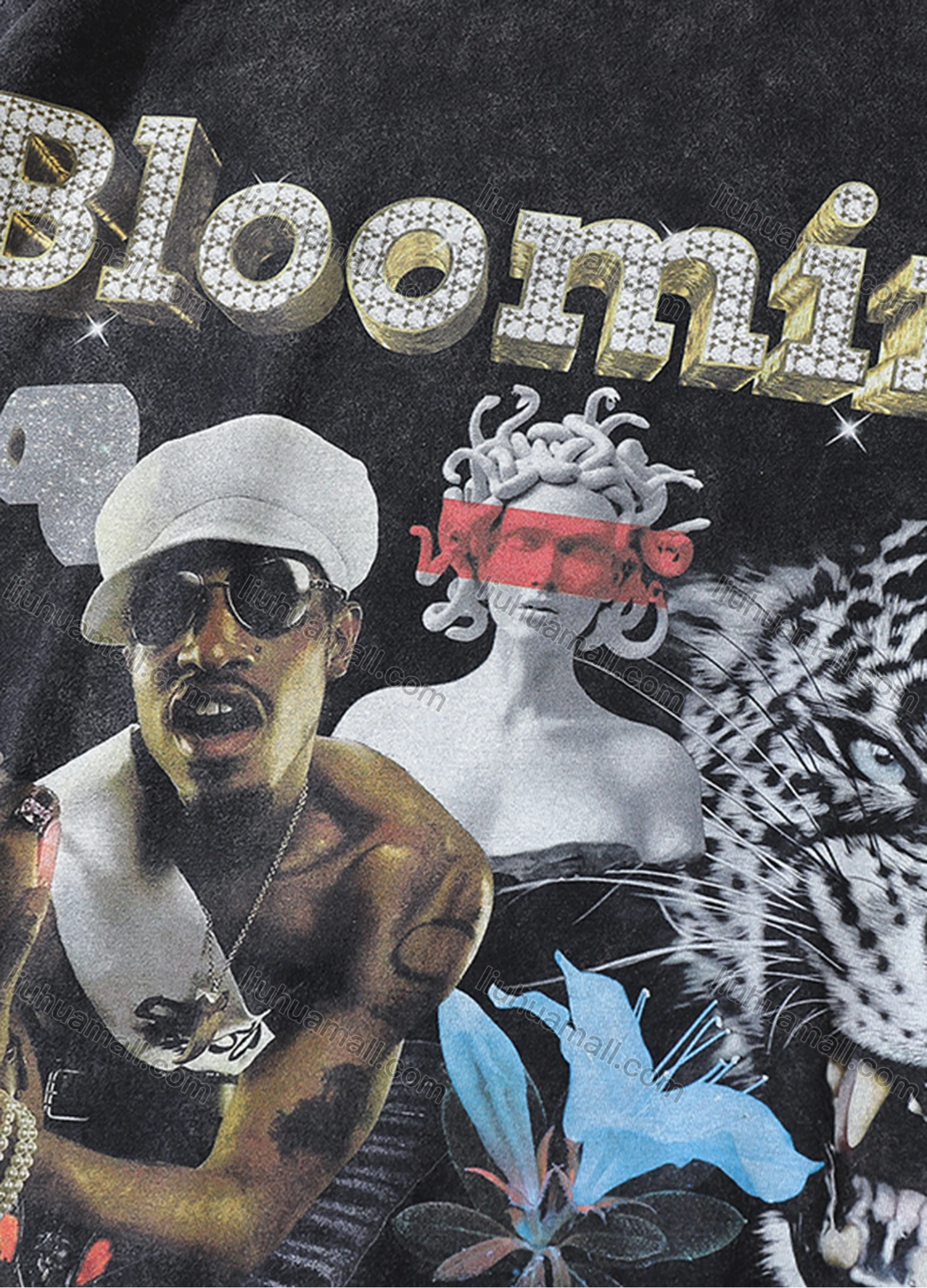 Wholesale Men's Fashion Hip Hop Oversized Crew Neck Short Sleeve Wash Distressed Graphic T-shirt 812# - Liuhuamall