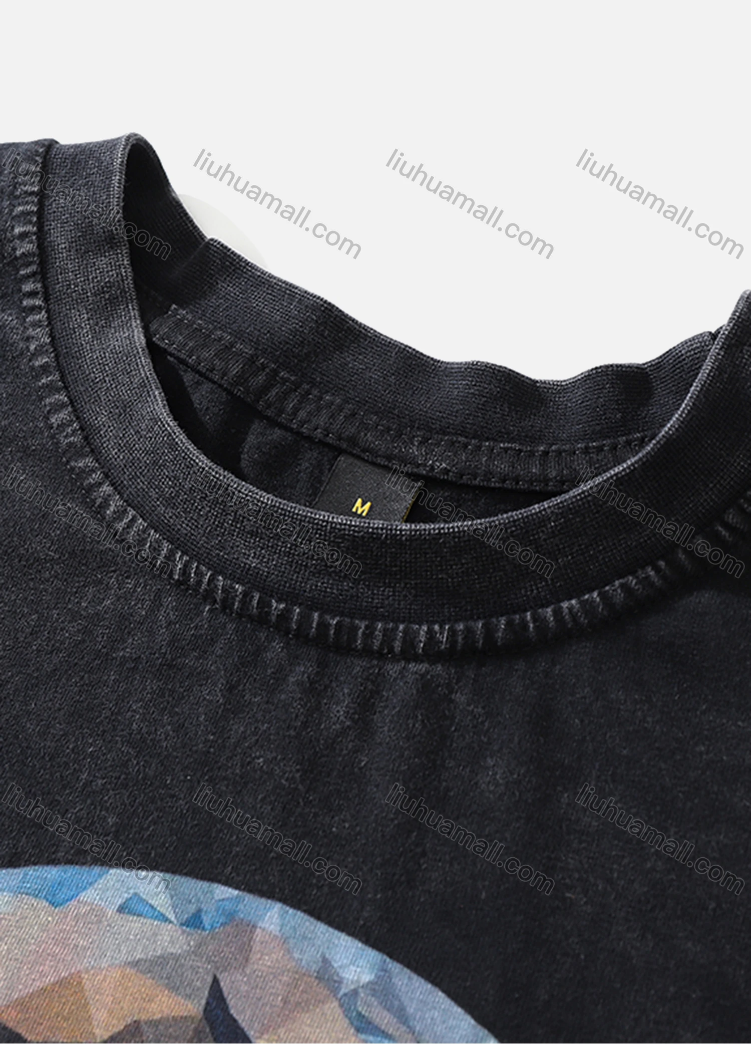 Wholesale Men's Fashion Hip Hop Oversized Crew Neck Short Sleeve Wash Distressed Graphic T-shirt 814# - Liuhuamall