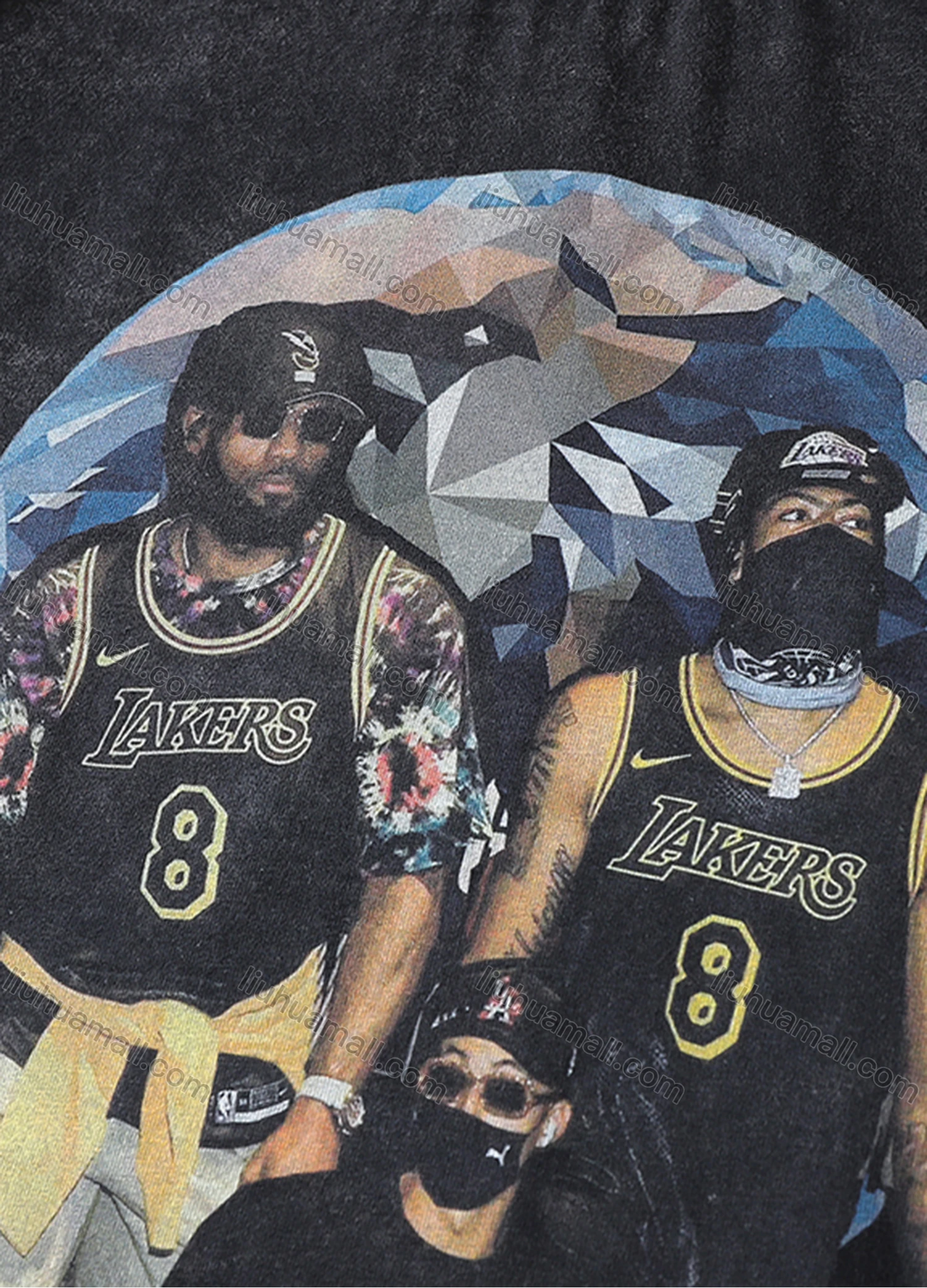 Wholesale Men's Fashion Hip Hop Oversized Crew Neck Short Sleeve Wash Distressed Graphic T-shirt 814# - Liuhuamall