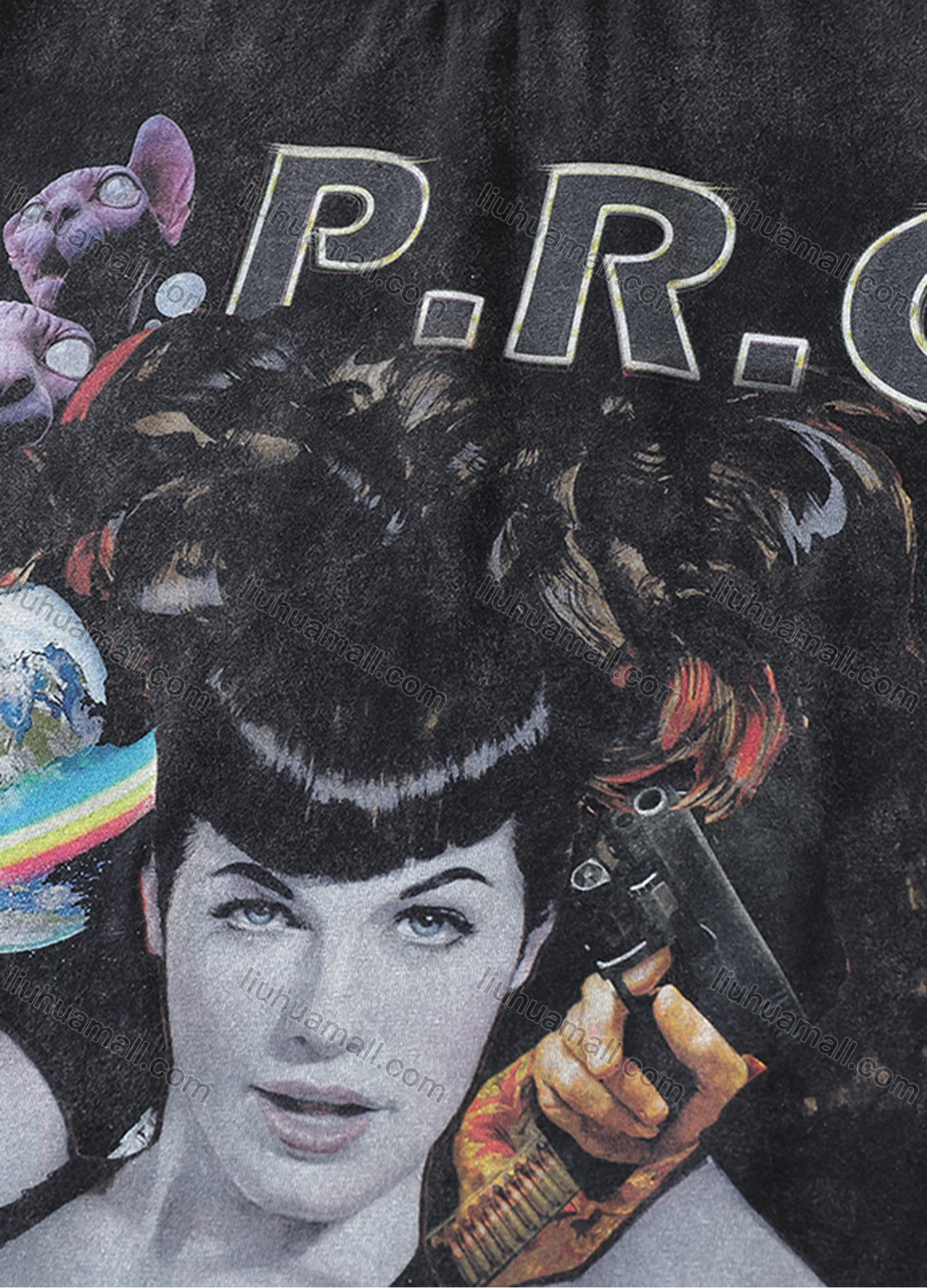 Wholesale Men's Fashion Hip Hop Oversized Crew Neck Short Sleeve Wash Distressed Graphic T-shirt 815# - Liuhuamall