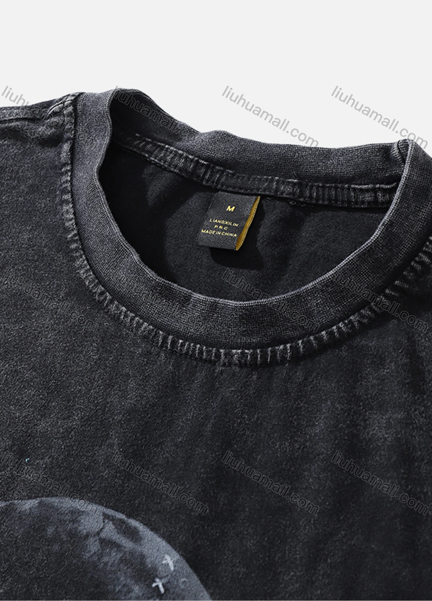 Wholesale Men's Fashion Hip Hop Oversized Crew Neck Short Sleeve Wash Distressed Graphic T-shirt 817# - Liuhuamall