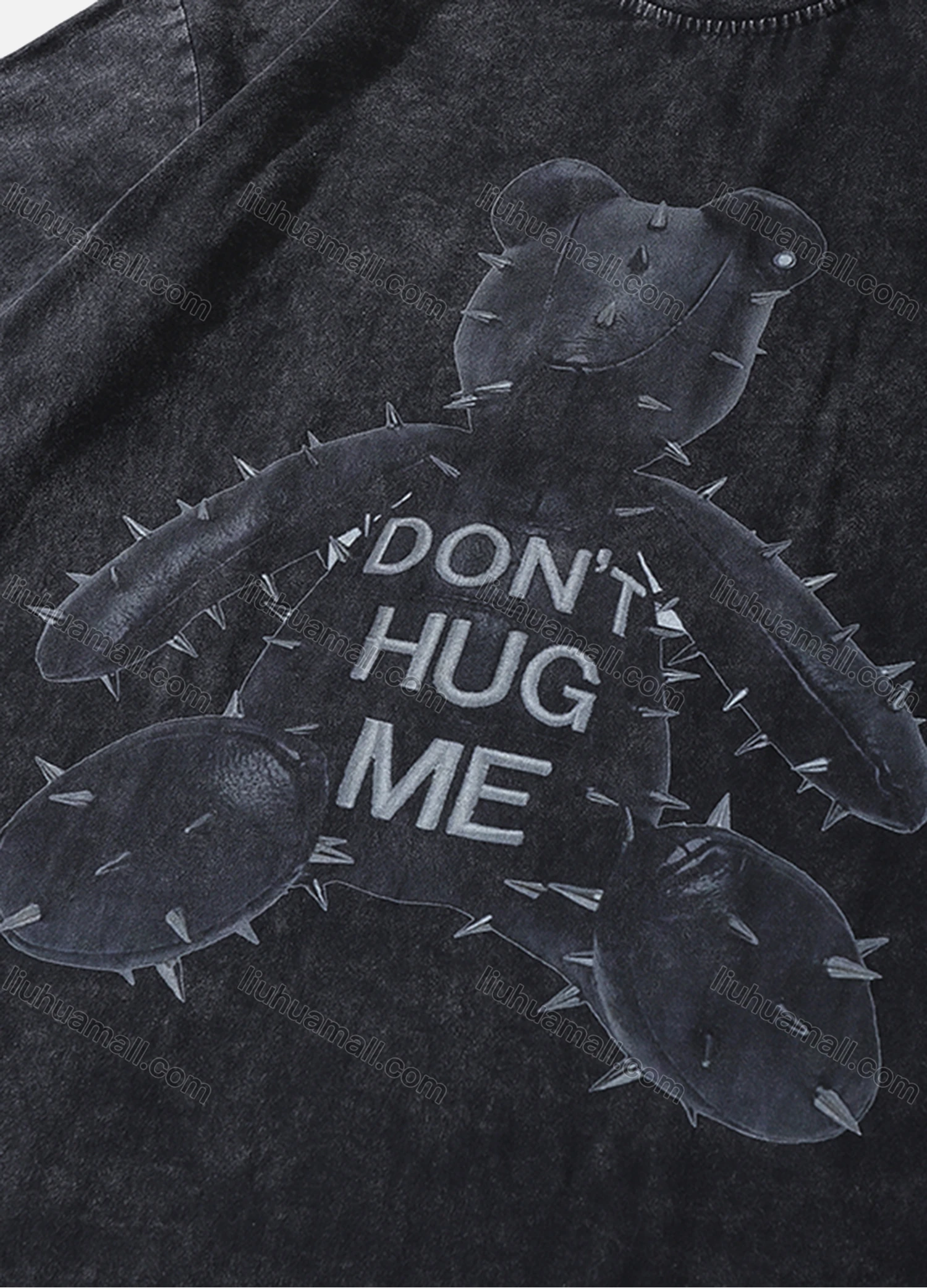 Wholesale Men's Fashion Hip Hop Oversized Crew Neck Short Sleeve Wash Distressed Graphic T-shirt 819# - Liuhuamall