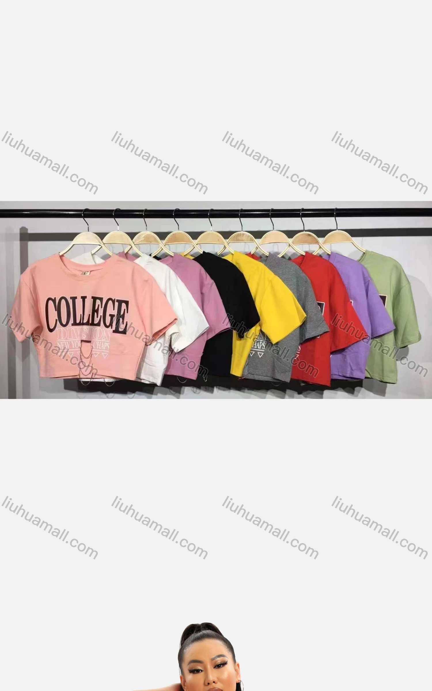 Wholesale Women's Sexy Crew Neck Short Sleeve Cut Out Chain Letter Crop Top - Liuhuamall