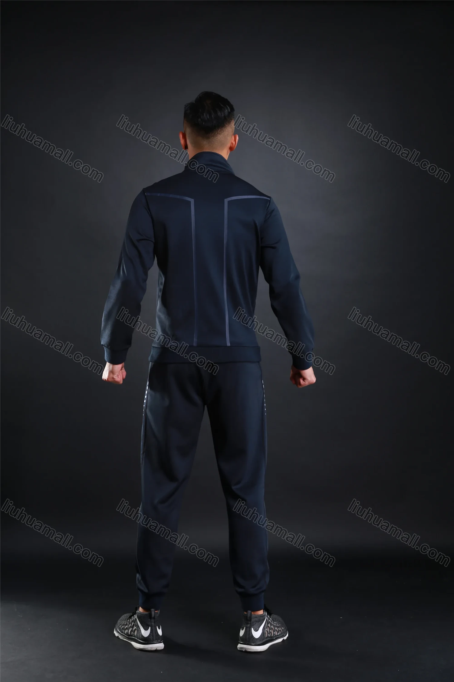 Wholesale Men's Athletic Workout Elastic Waist Drawstring Zipper Pockets Ankle Length Gym Running Joggers L10818# - Liuhuamall