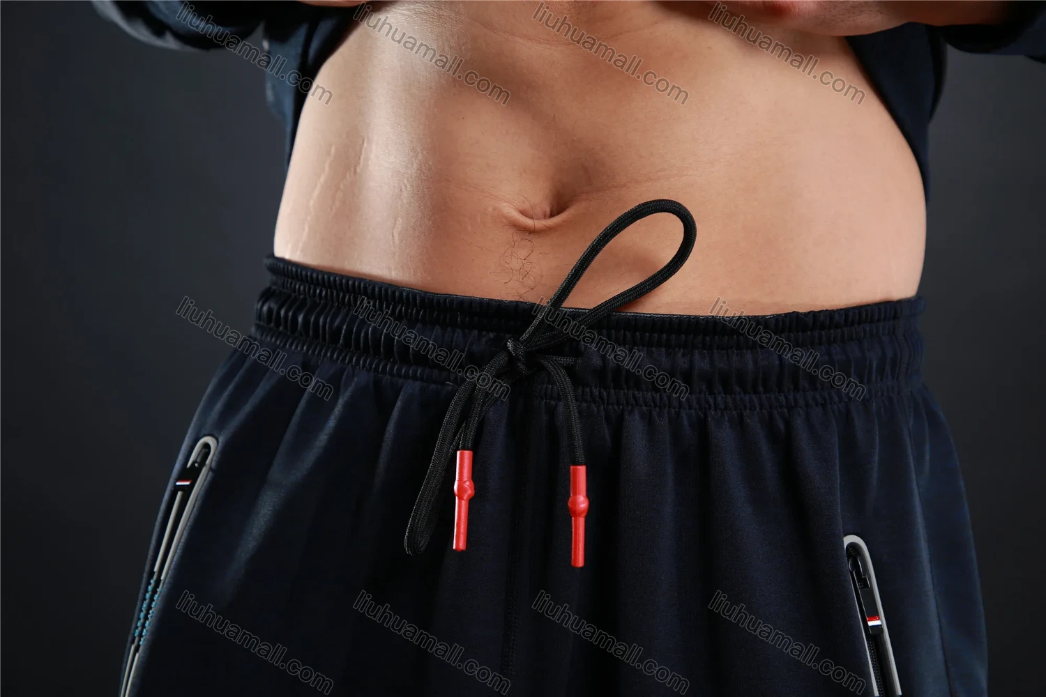 Wholesale Men's Athletic Workout Elastic Waist Drawstring Zipper Pockets Ankle Length Gym Running Joggers L10818# - Liuhuamall