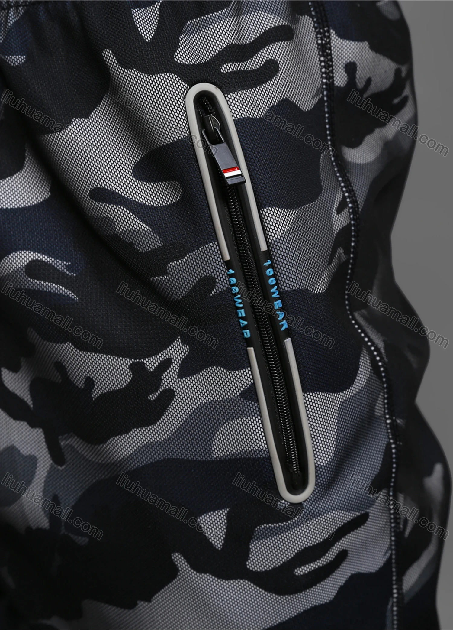 Wholesale Men's Camouflage Athletic Workout Elastic Waist Drawstring Zipper Pockets Ankle Length Gym Running Joggers L10834# - Liuhuamall