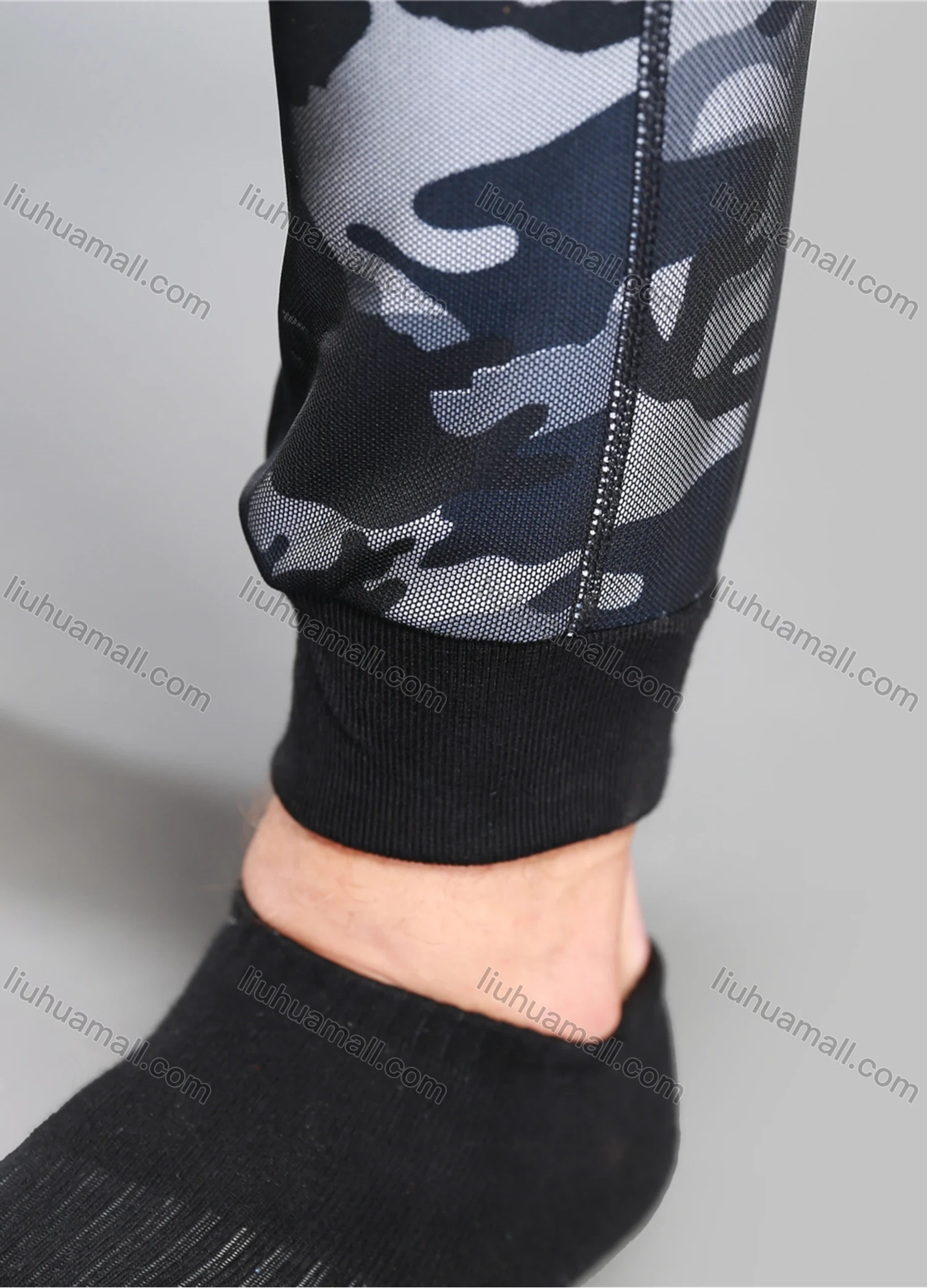 Wholesale Men's Camouflage Athletic Workout Elastic Waist Drawstring Zipper Pockets Ankle Length Gym Running Joggers L10834# - Liuhuamall