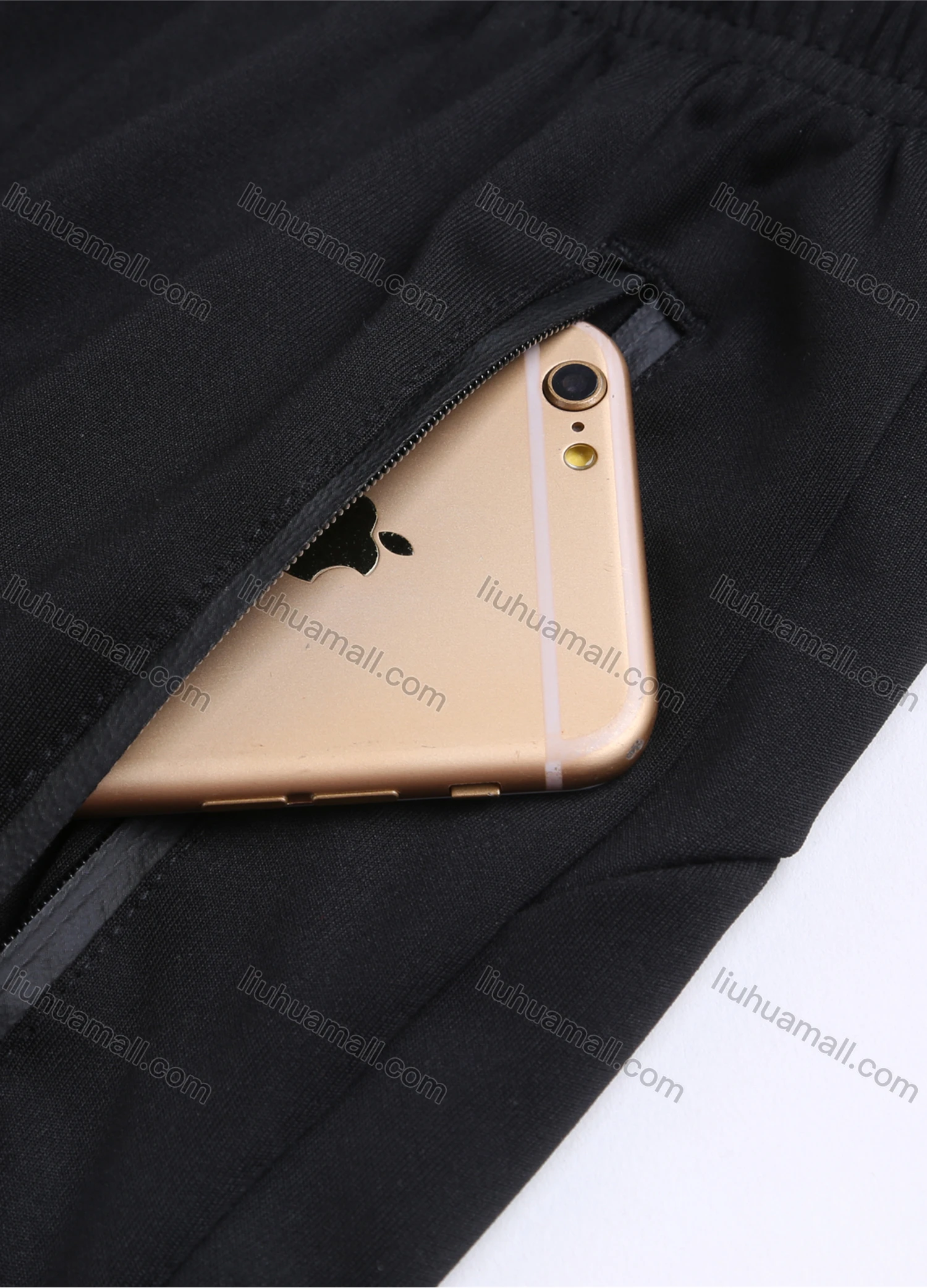 Wholesale Men's Athletic Workout Elastic Waist Reflective Stripes Zipper Pockets Ankle Length Gym Running Joggers N203# - Liuhuamall