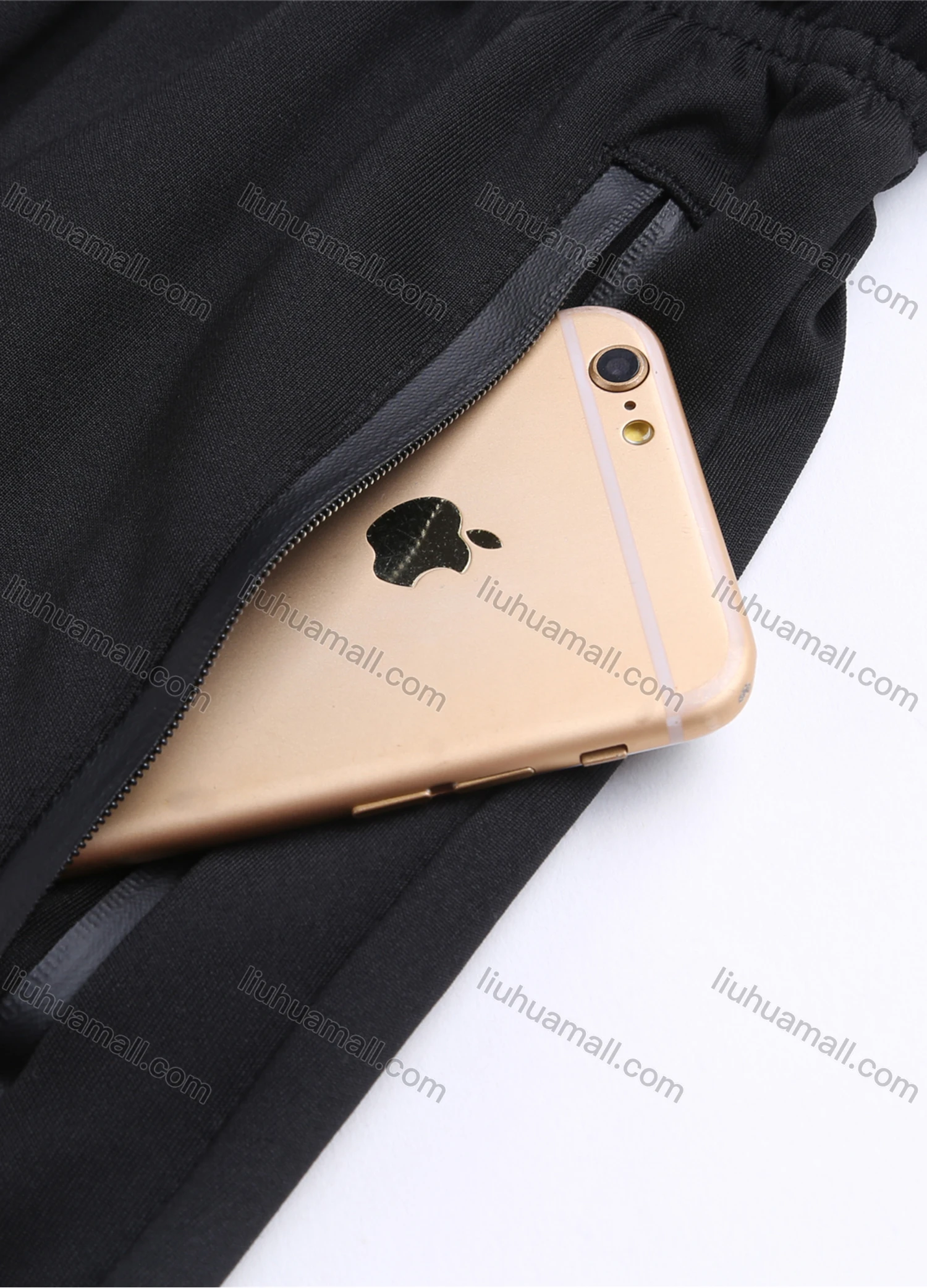 Wholesale Men's Athletic Workout Elastic Waist Reflective Stripes Zipper Pockets Ankle Length Gym Running Joggers N204# - Liuhuamall