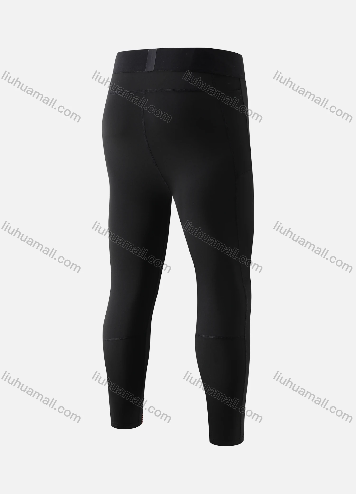 Wholesale Men's Athletic Workout Elastic Waist Colorblock Splicing Cropped Gym Running Leggings N2012# - Liuhuamall