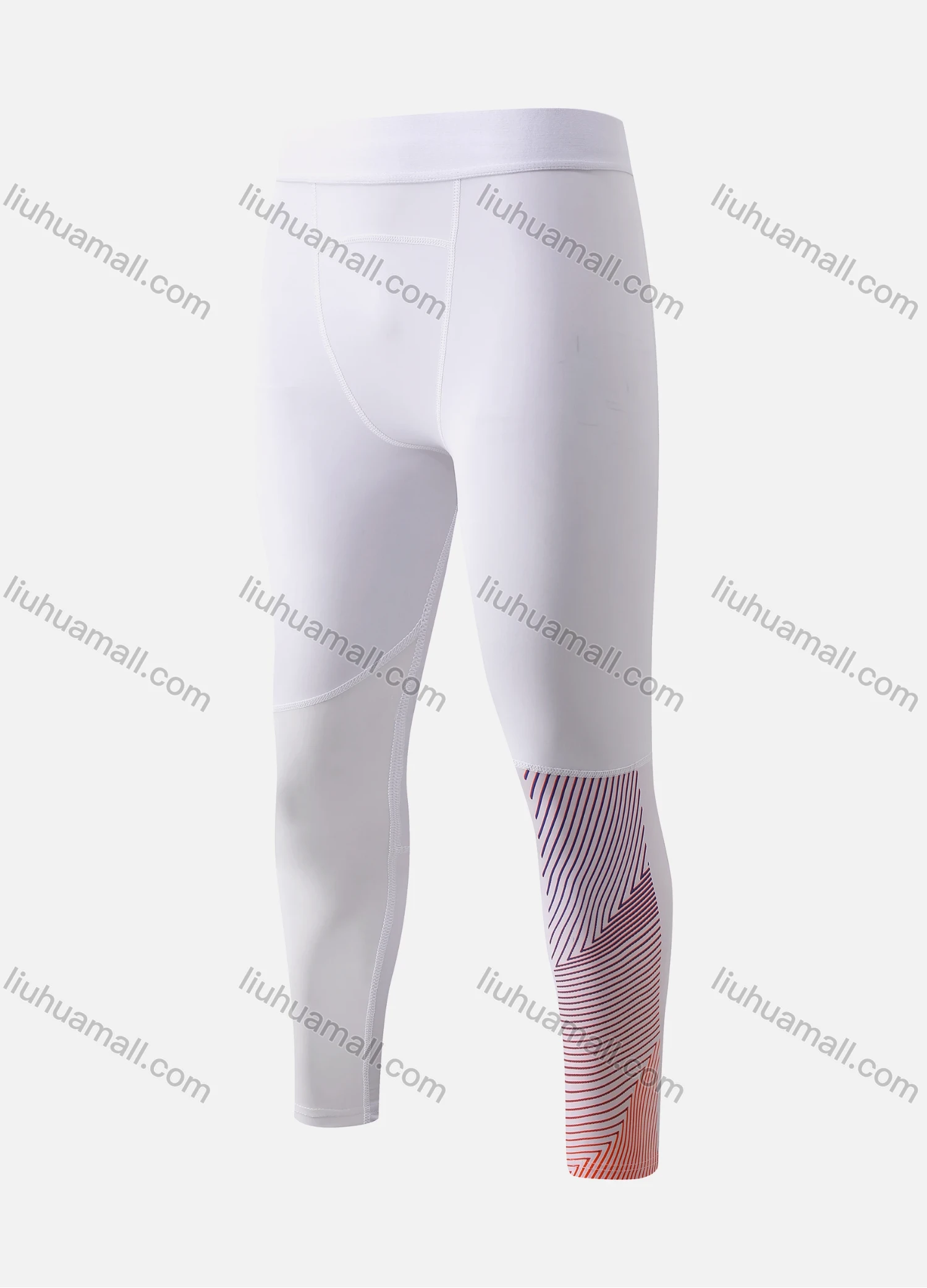 Wholesale Men's Athletic Workout Elastic Waist Colorblock Splicing Cropped Gym Running Leggings N2012# - Liuhuamall