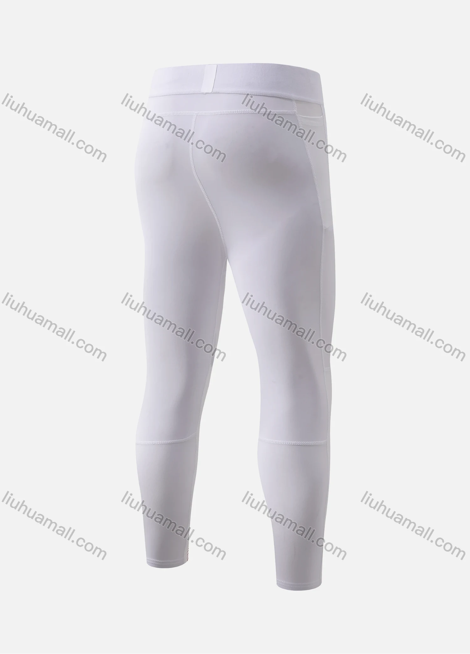 Wholesale Men's Athletic Workout Elastic Waist Colorblock Splicing Cropped Gym Running Leggings N2012# - Liuhuamall