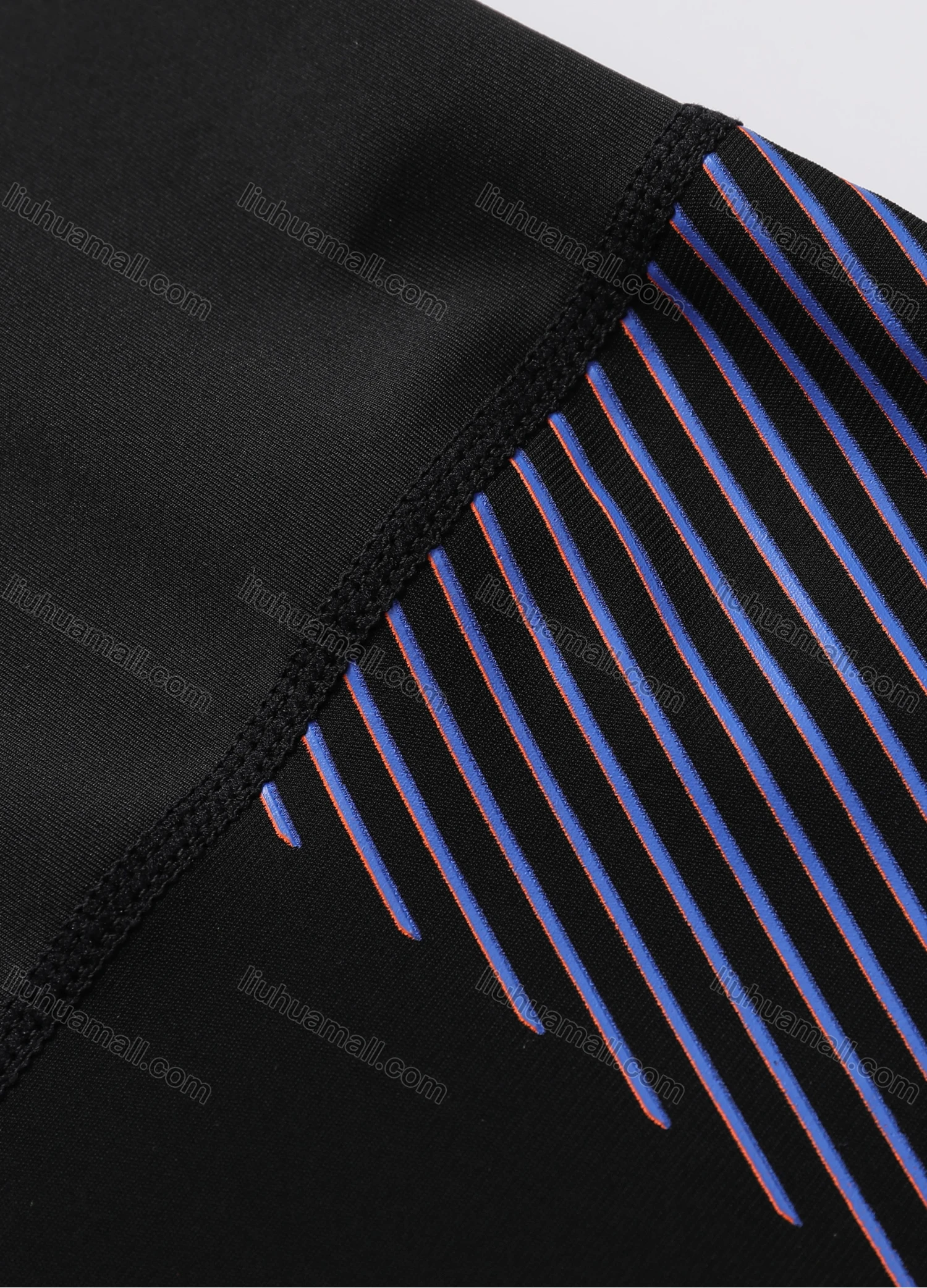 Wholesale Men's Athletic Workout Elastic Waist Colorblock Splicing Cropped Gym Running Leggings N2012# - Liuhuamall