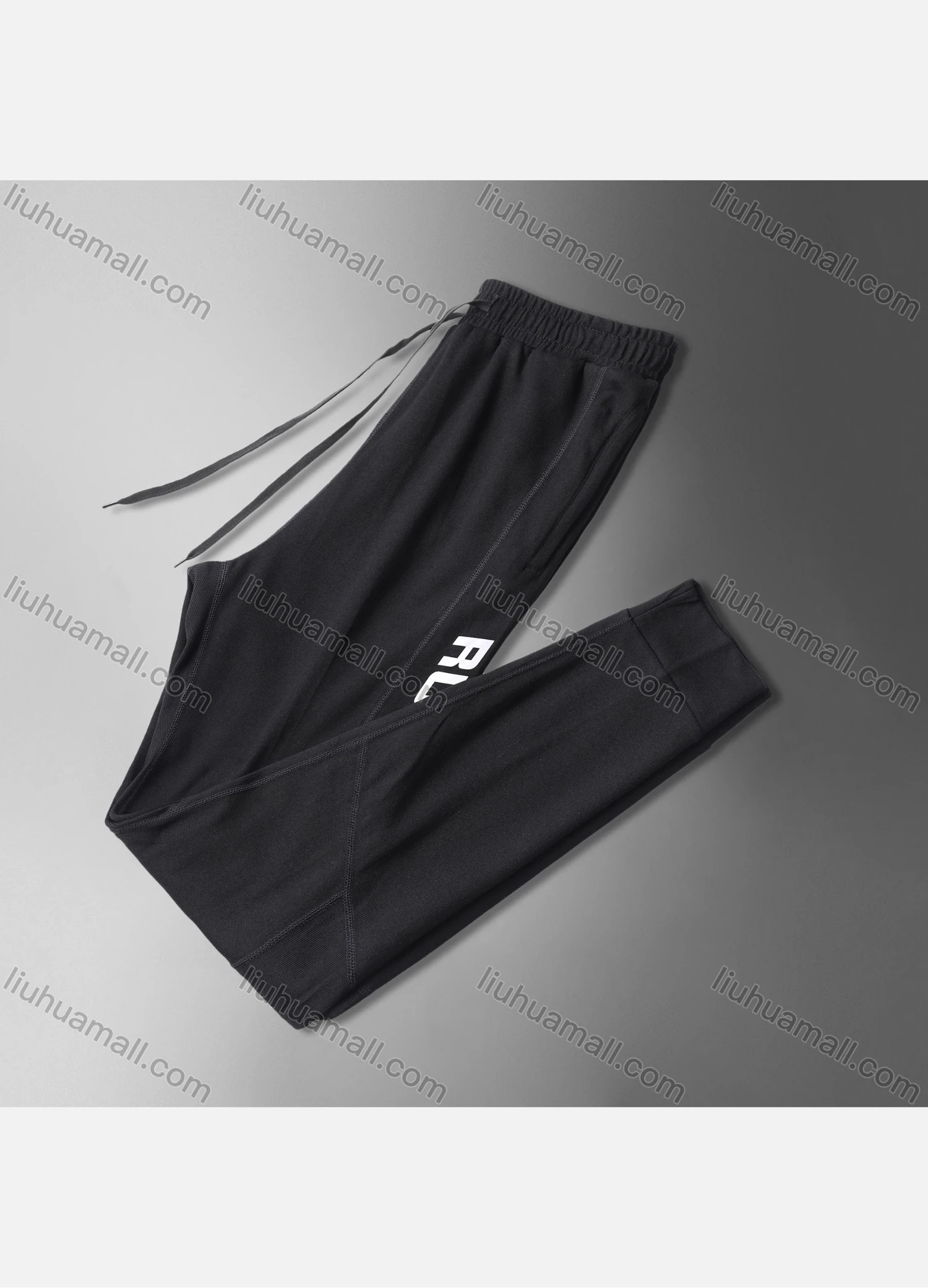 Wholesale Men's Letter Graphic Athletic Workout Elastic Waist Drawstring Ankle Length Gym Running Pants Y7131# - Liuhuamall