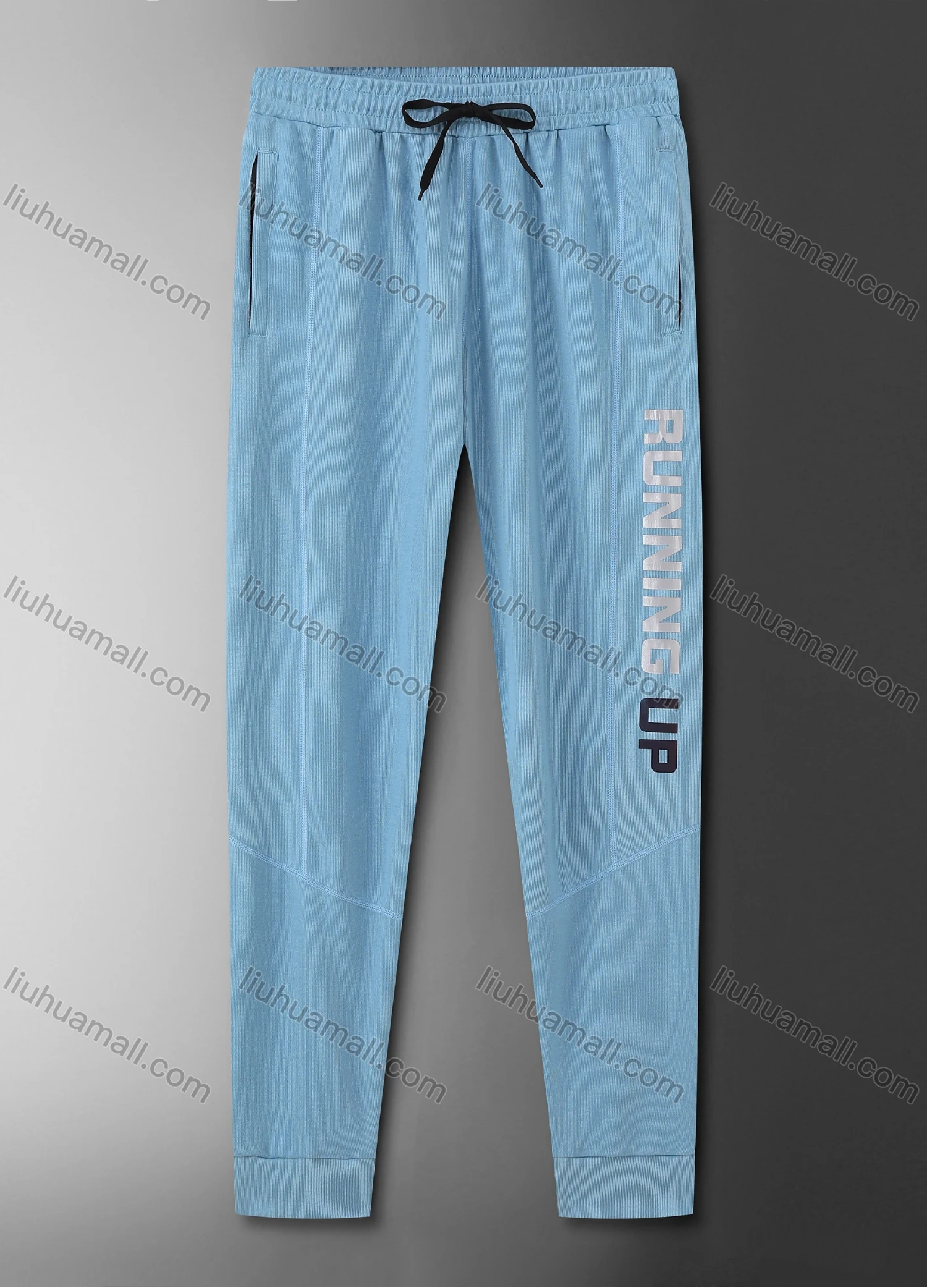 Wholesale Men's Letter Graphic Athletic Workout Elastic Waist Drawstring Ankle Length Gym Running Pants Y7131# - Liuhuamall