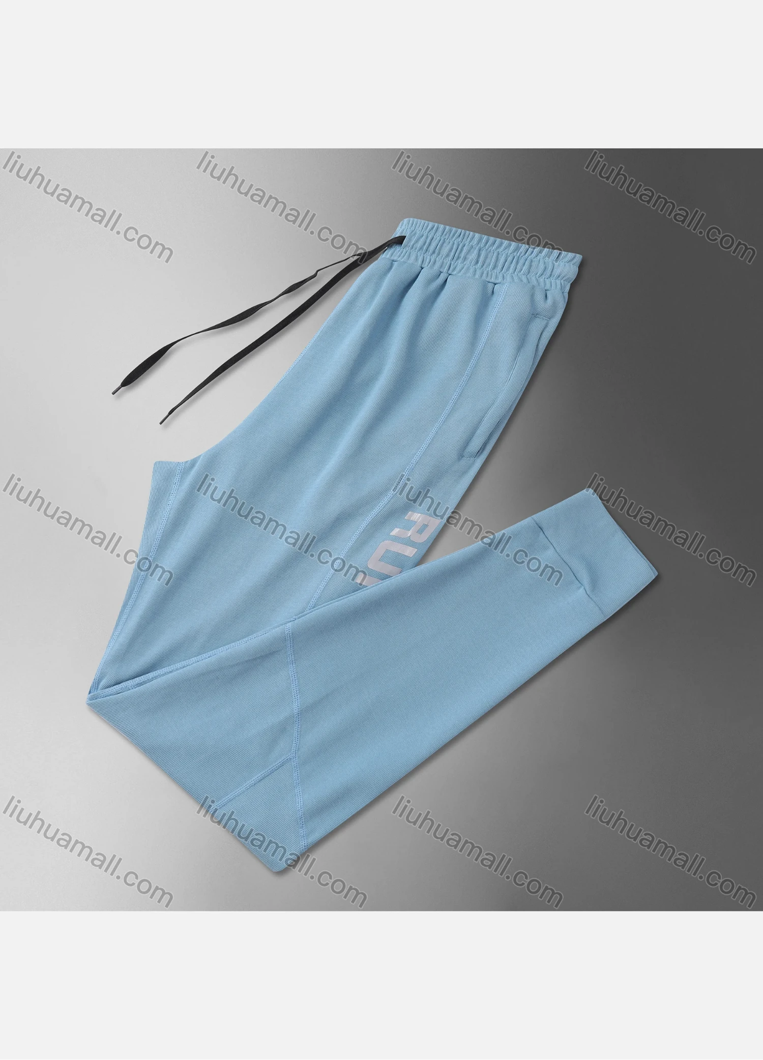 Wholesale Men's Letter Graphic Athletic Workout Elastic Waist Drawstring Ankle Length Gym Running Pants Y7131# - Liuhuamall