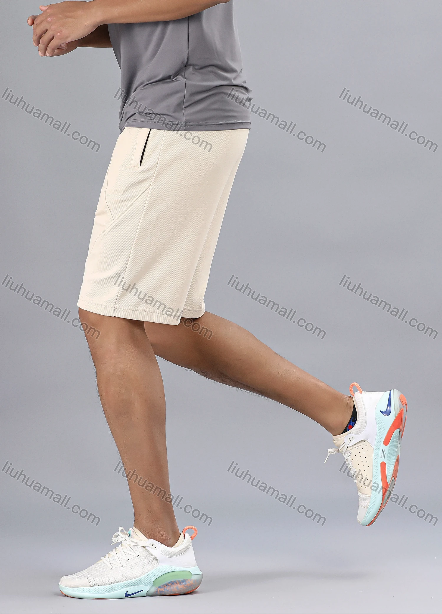 Wholesale Men's Plain Athletic Workout Drawstring Elastic Waist Shorts Y7146# - Liuhuamall