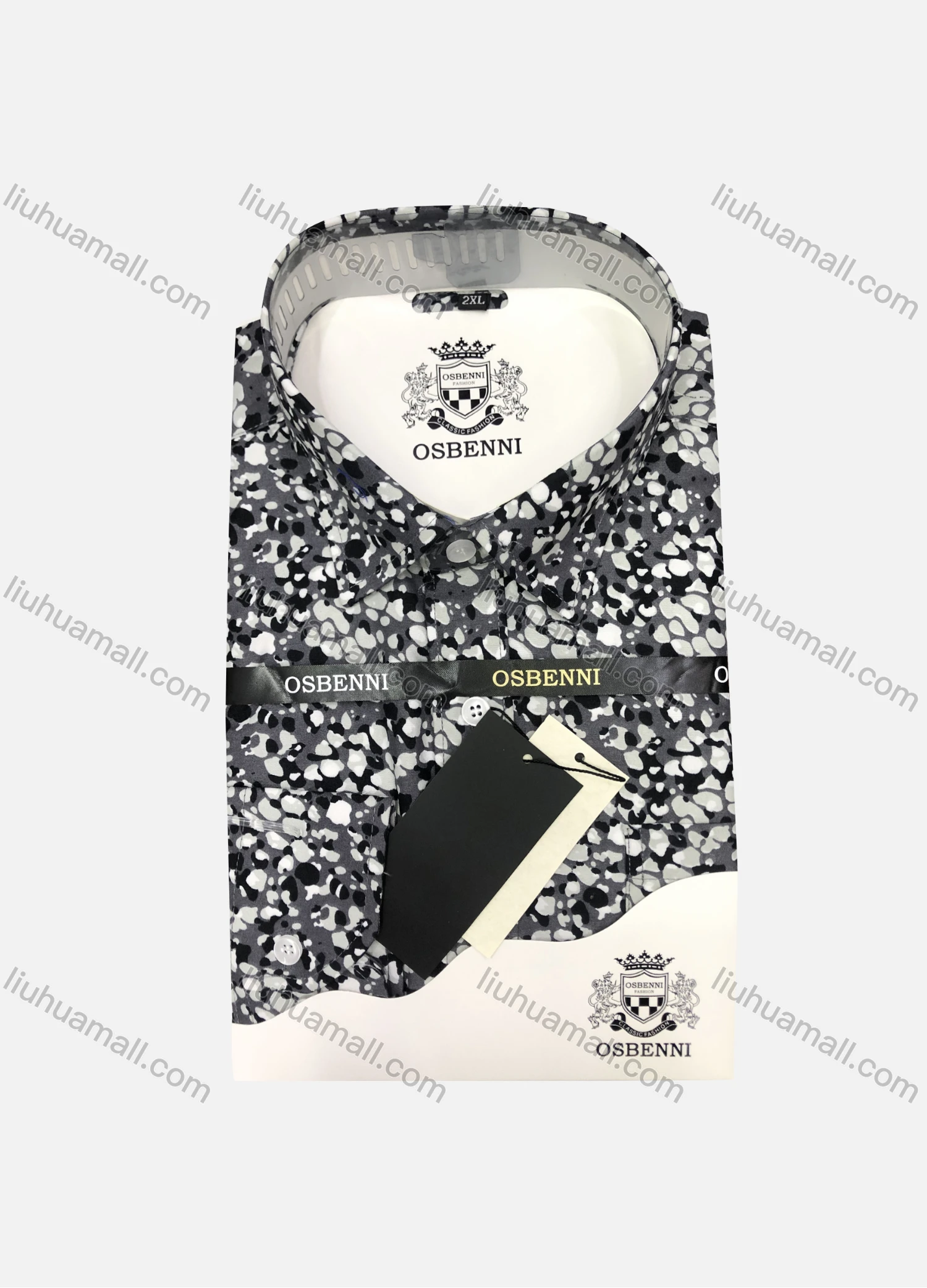 Wholesale Men's Casual Allover Print Long Sleeve Shirt OB001# - Liuhuamall