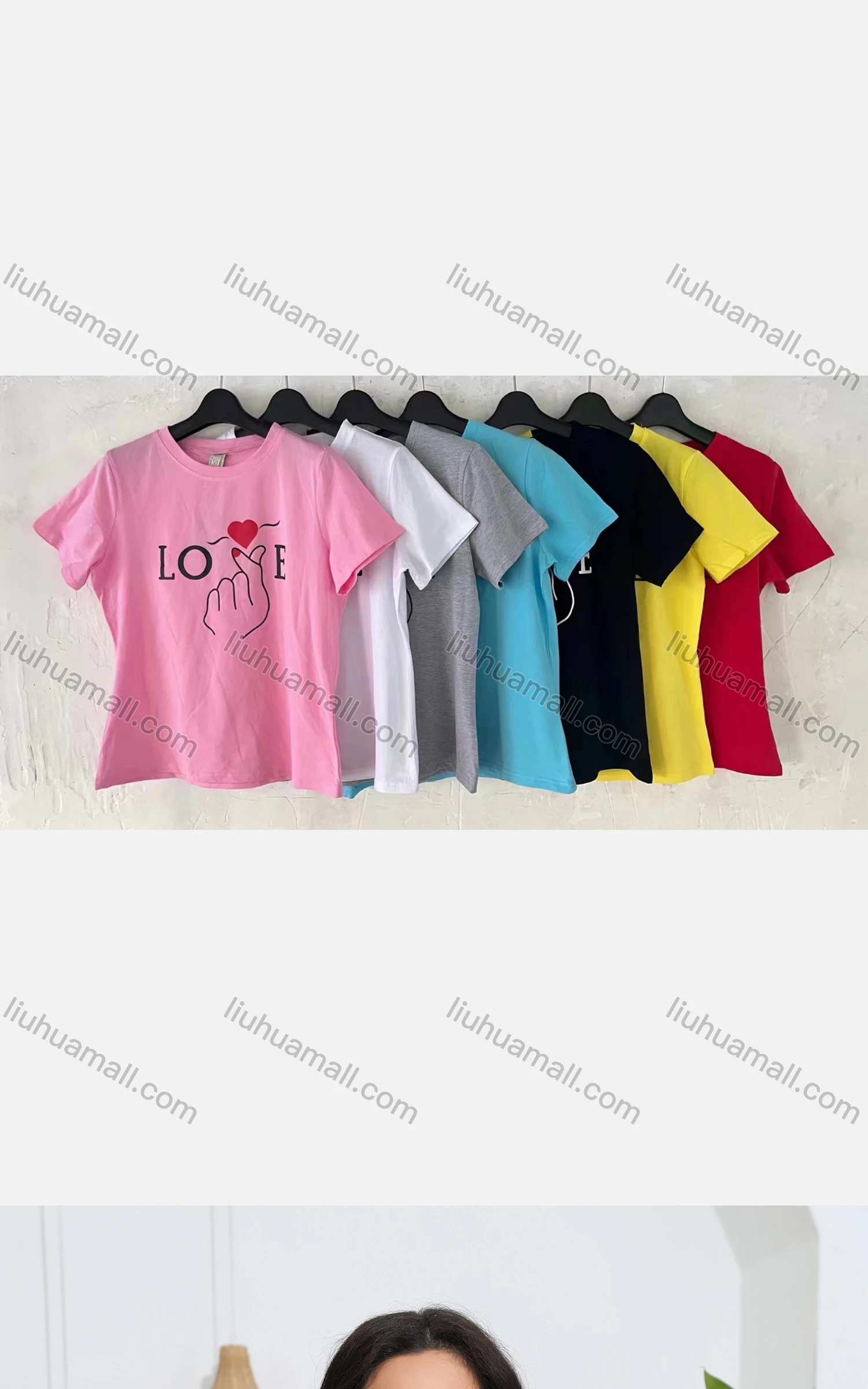Wholesale Women's Casual Slim Fit Letter Crew Neck Short Sleeve T-Shirt - Liuhuamall