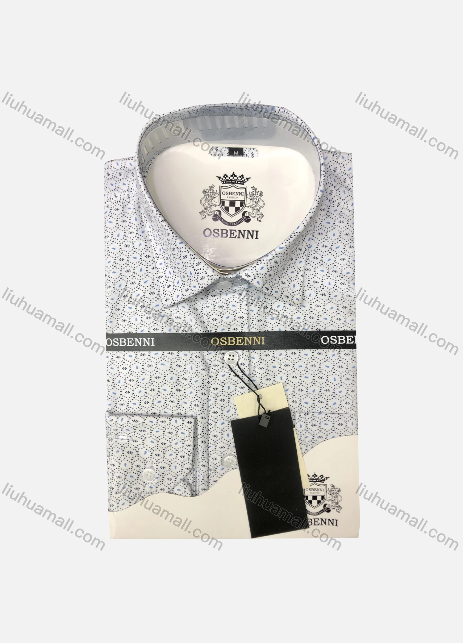 Wholesale Men's Casual Allover Print Long Sleeve Shirt OB011# - Liuhuamall