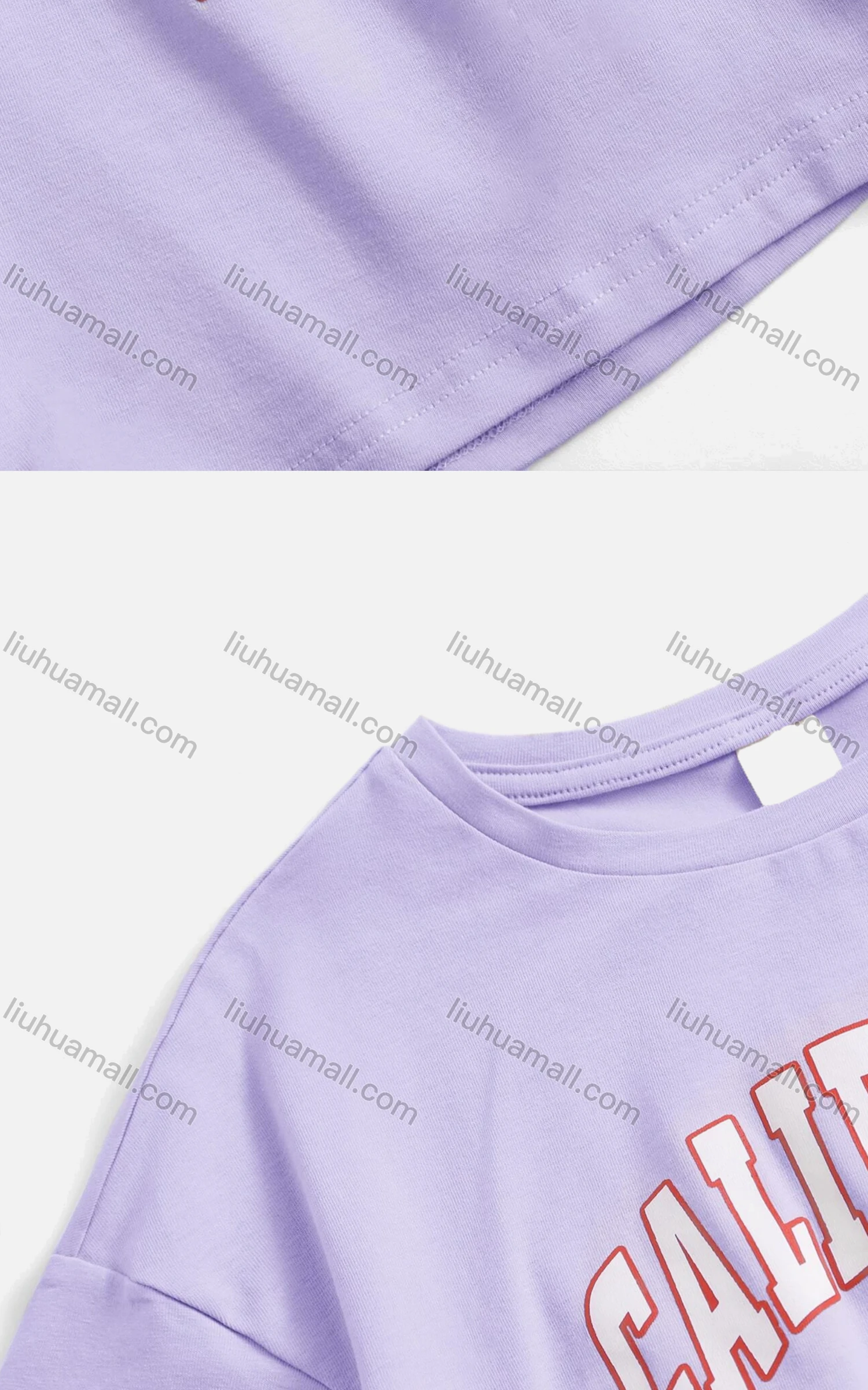 Wholesale Girls Casual Letter Crop Top & Elastic Waist Drawstring Hot Shorts Set - Liuhuamall