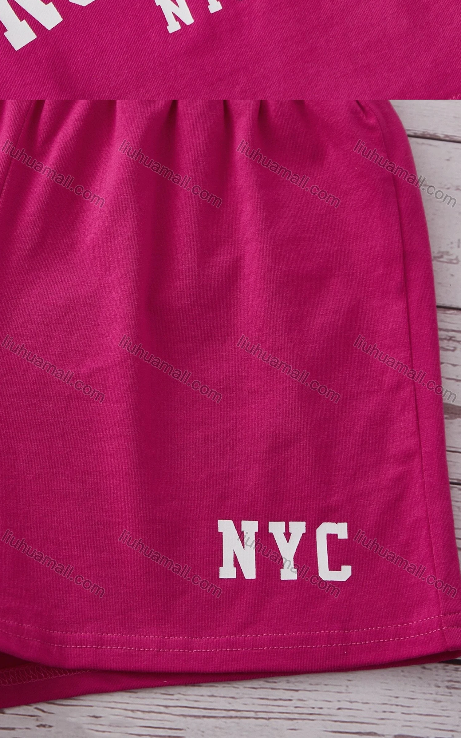 Wholesale Girls Casual Letter Crop Top & Elastic Waist Hot Shorts Set - Liuhuamall