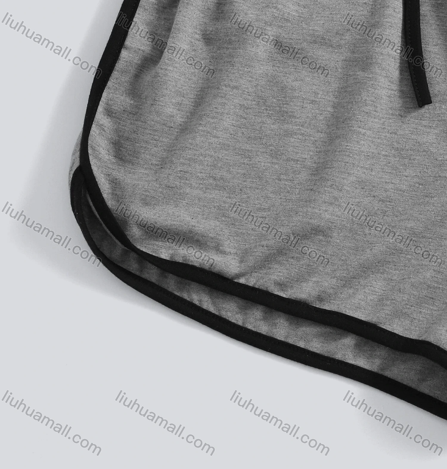 Wholesale Women's Casual Crew Neck Contrast Crop Top & Drawstring Elastic Waist Hot Shorts Set - Liuhuamall