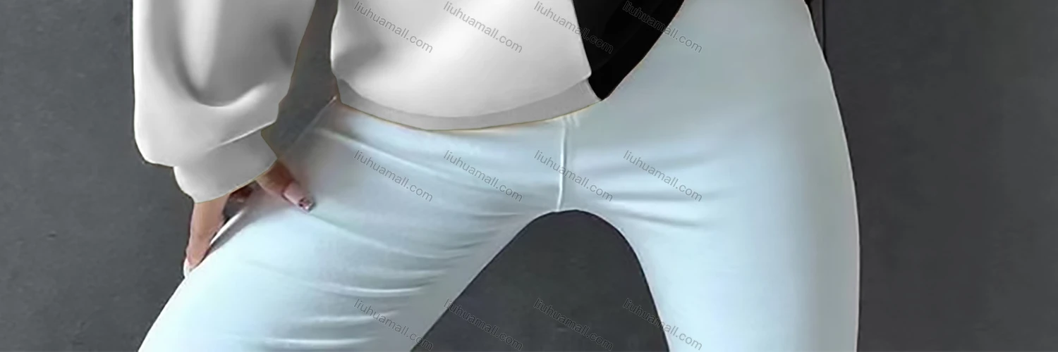 Wholesale Women's Casual Crew Neck Long Sleeve Colorblock Letter Sweatshirt - Liuhuamall