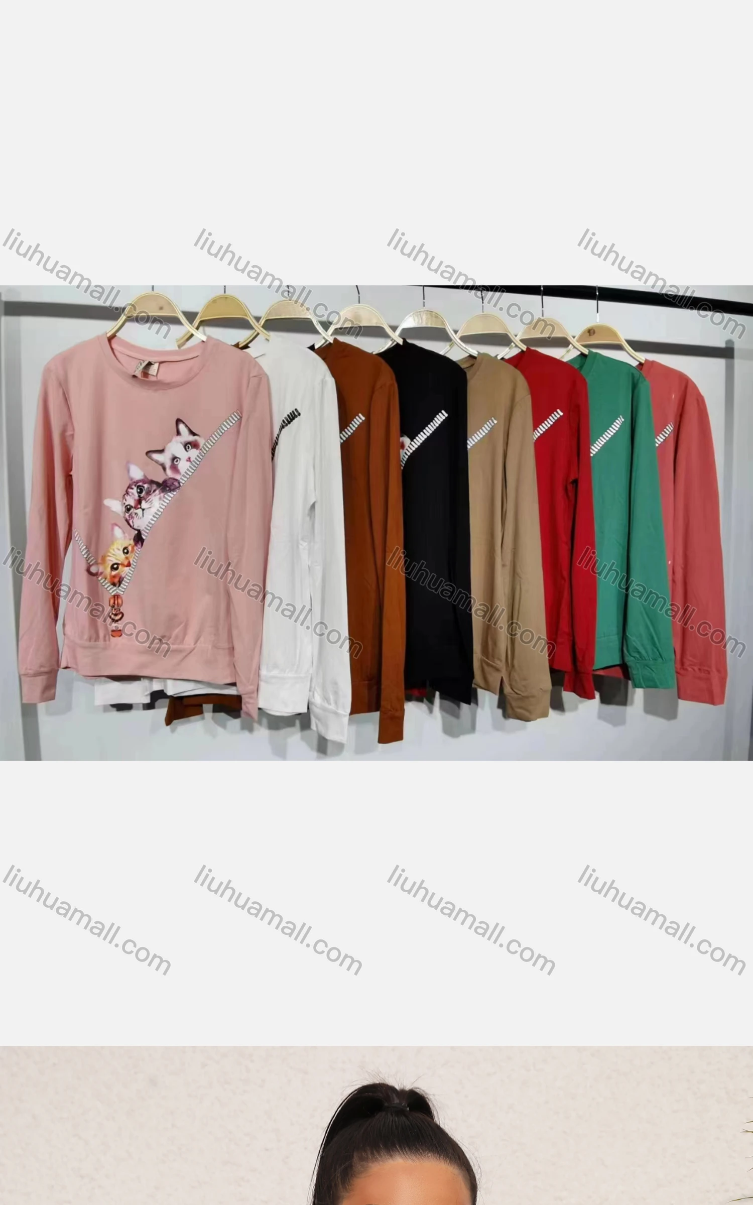 Wholesale Women's Casual Crew Neck Long Sleeve Graphic T-shirt - Liuhuamall