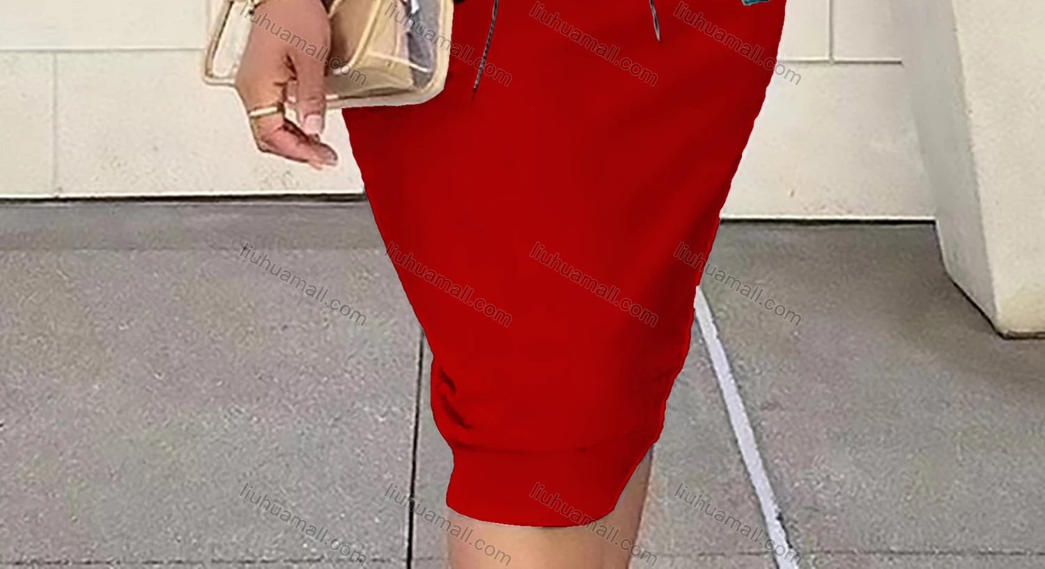 Wholesale Women's Casual Crew Neck Long Sleeve Graphic Dress - Liuhuamall