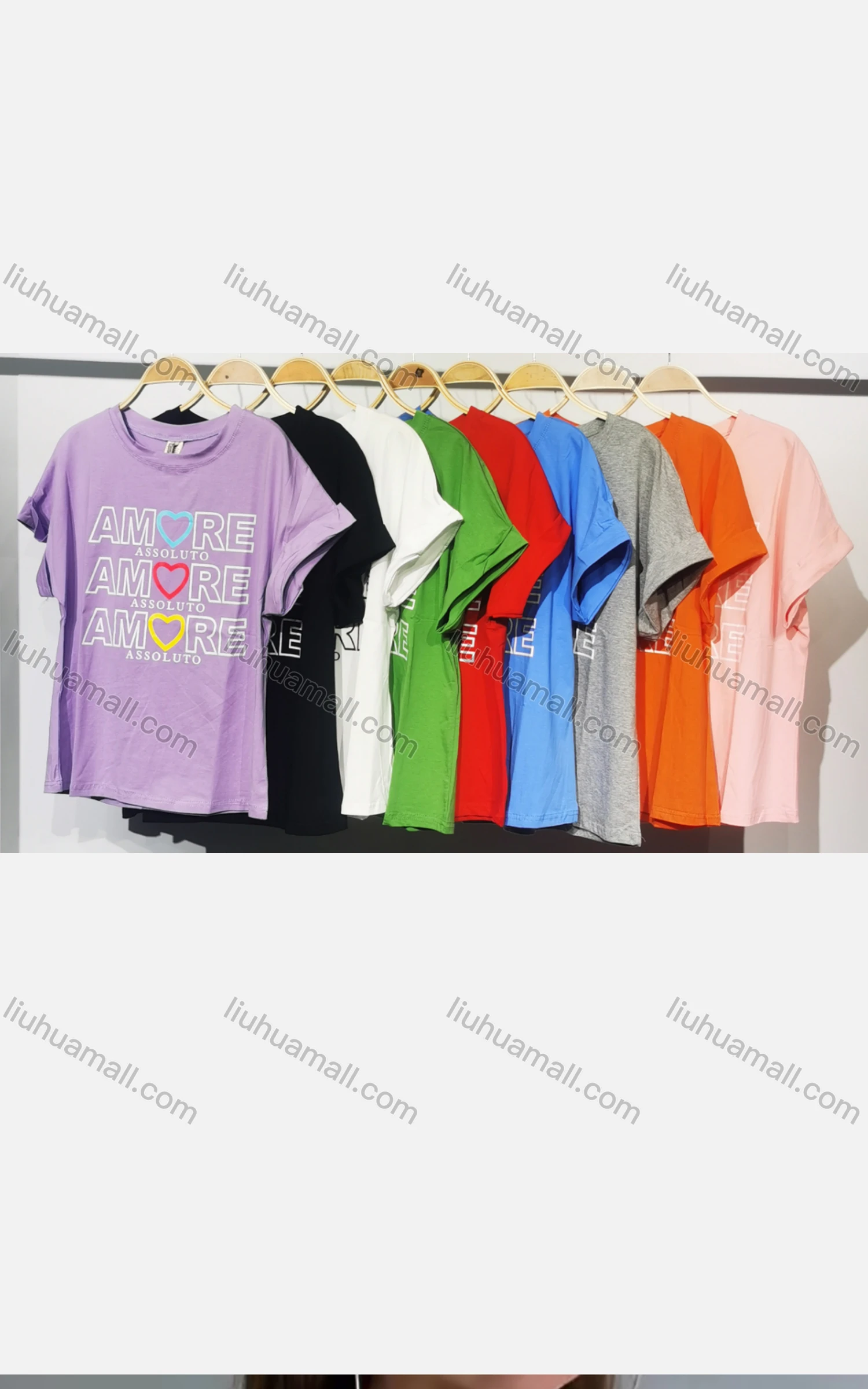 Wholesale Women's Casual Crew Neck Rolled Sleeve Letter T-shirt - Liuhuamall