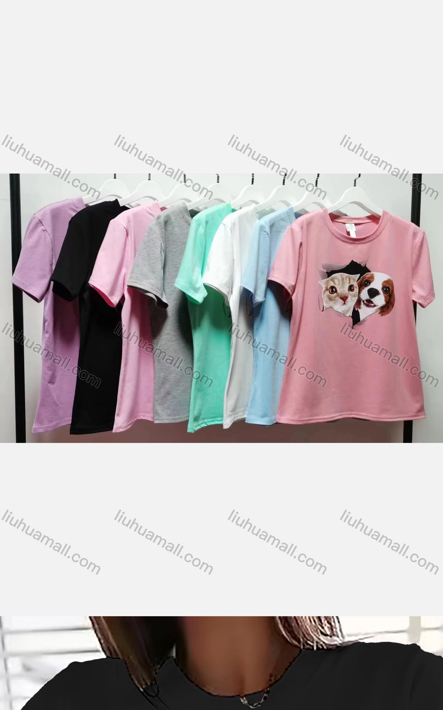 Wholesale Women's Casual Crew Neck Short Sleeve Animal Graphic T-shirt - Liuhuamall