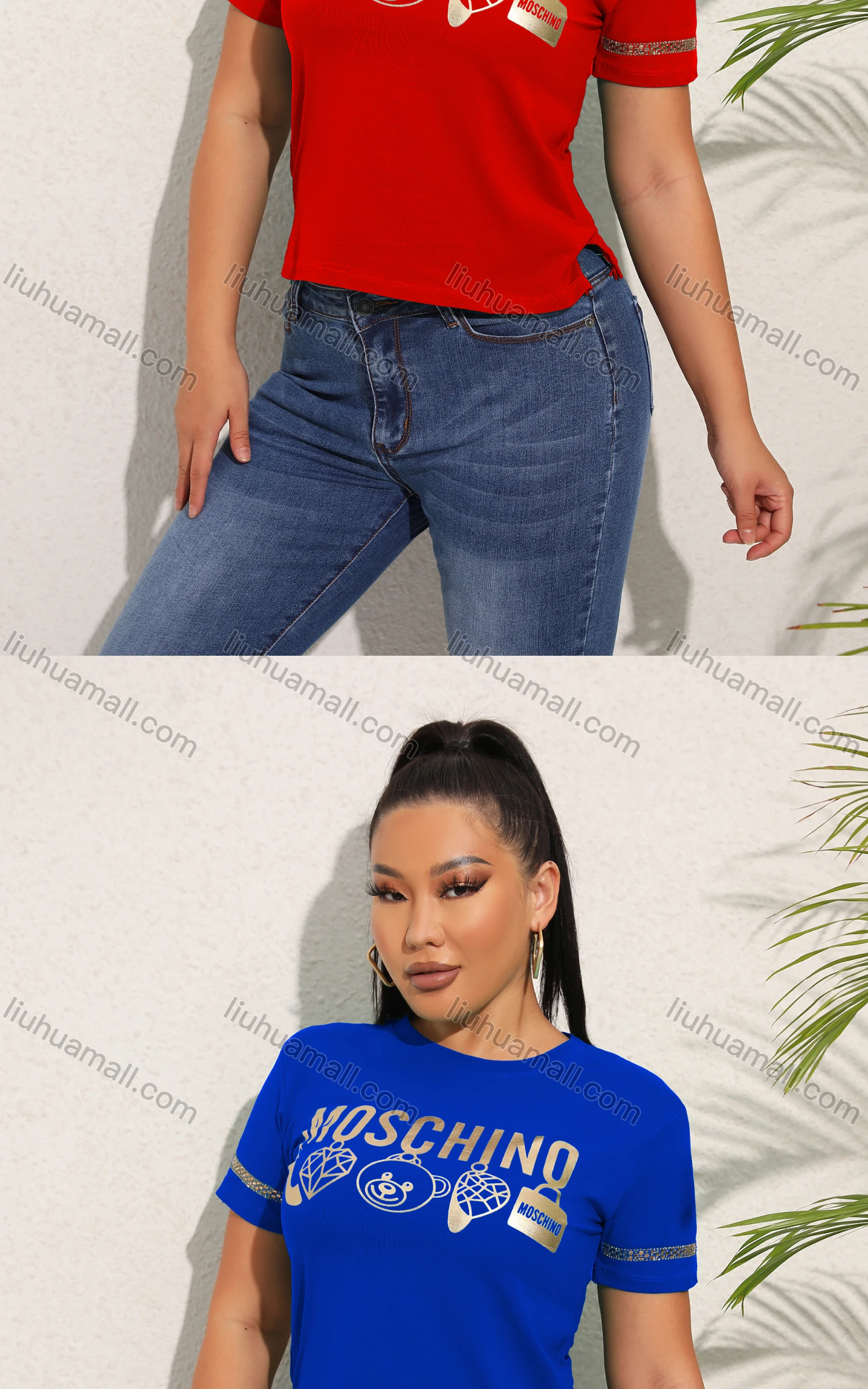 Wholesale Women's Casual Crew Neck Short Sleeve Graphic T-shirt - Liuhuamall