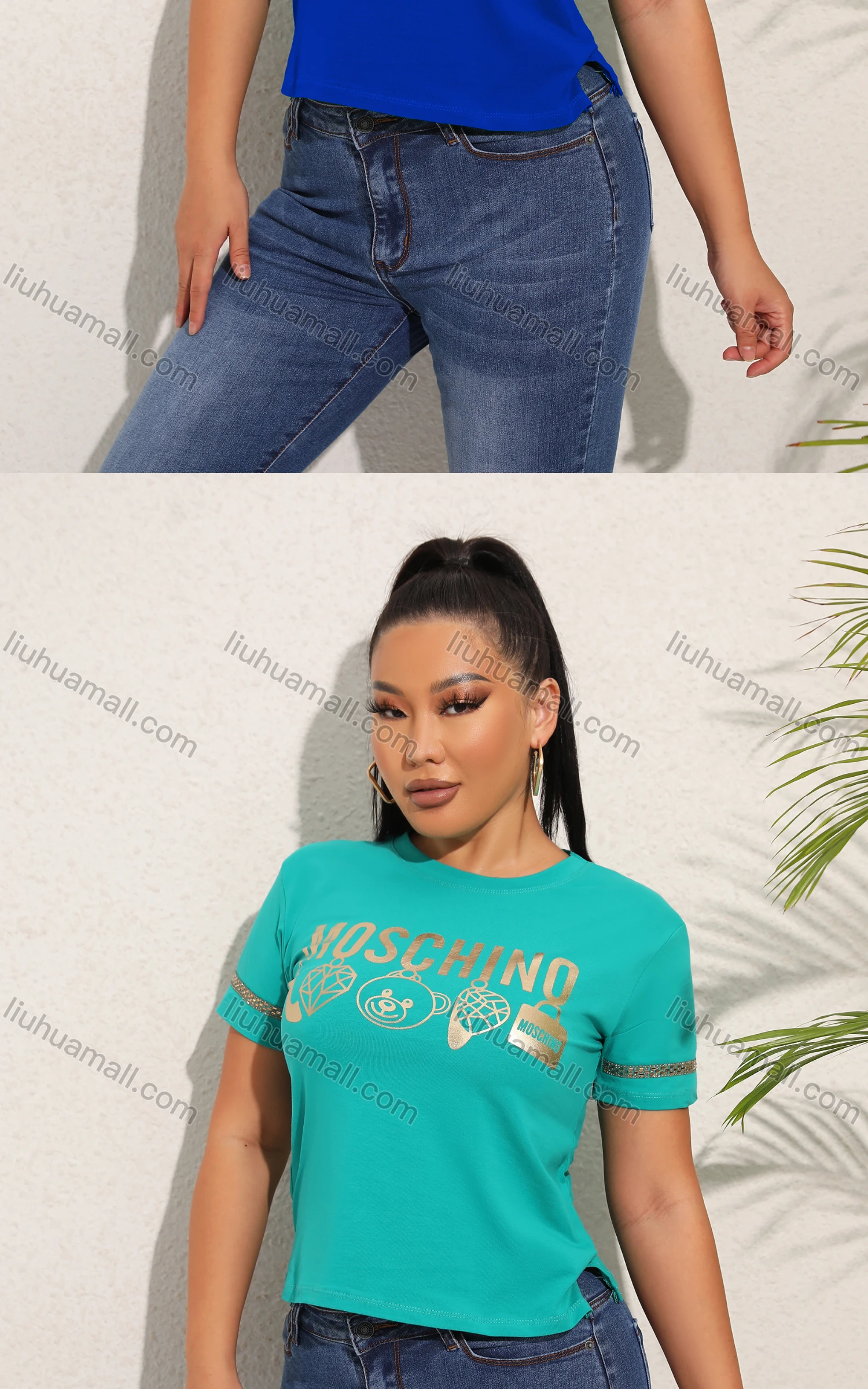 Wholesale Women's Casual Crew Neck Short Sleeve Graphic T-shirt - Liuhuamall